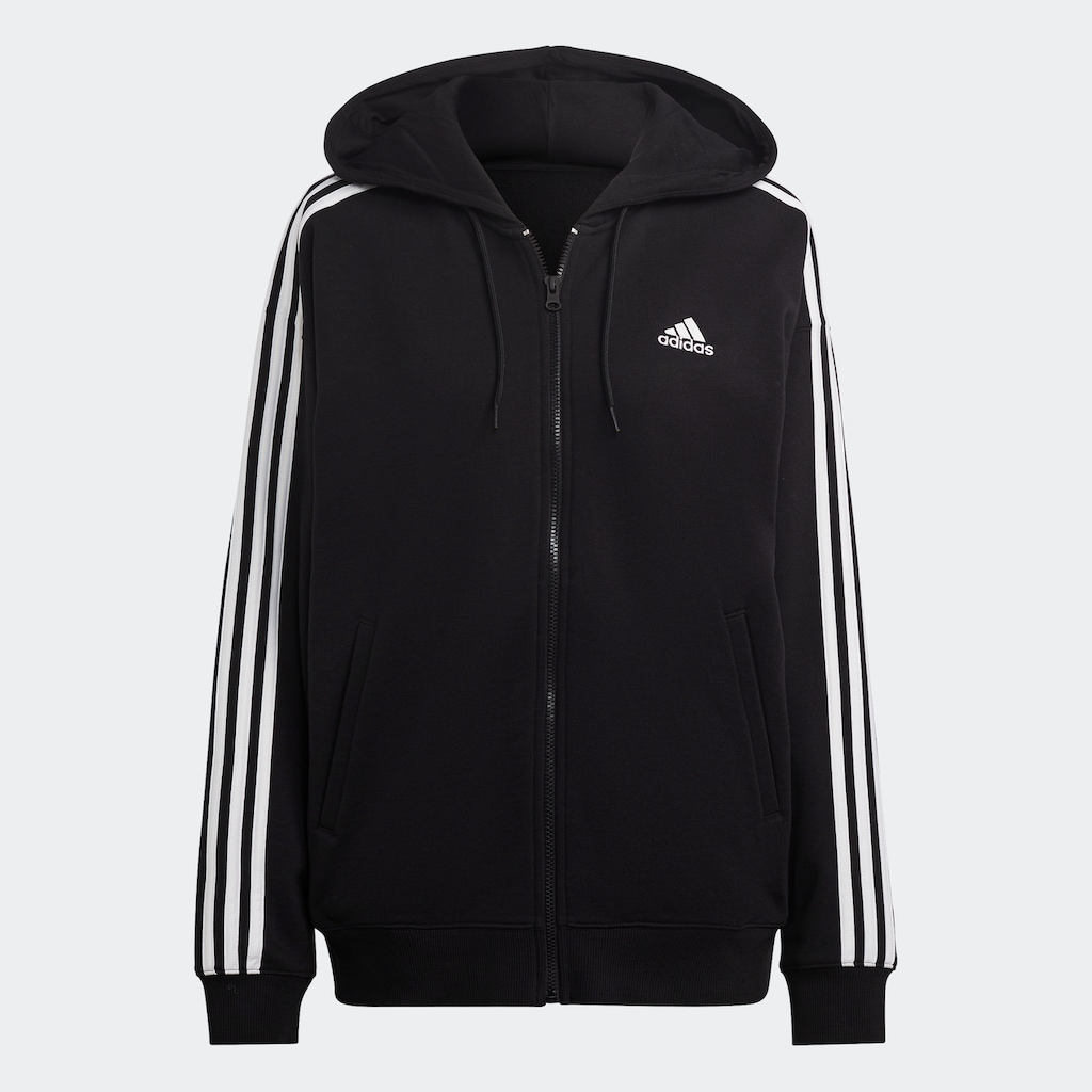 adidas Sportswear Kapuzensweatjacke »ESSENTIALS 3STREIFEN FRENCH TERRY OVERSIZED KAPUZENJACKE«, (1 tlg.)