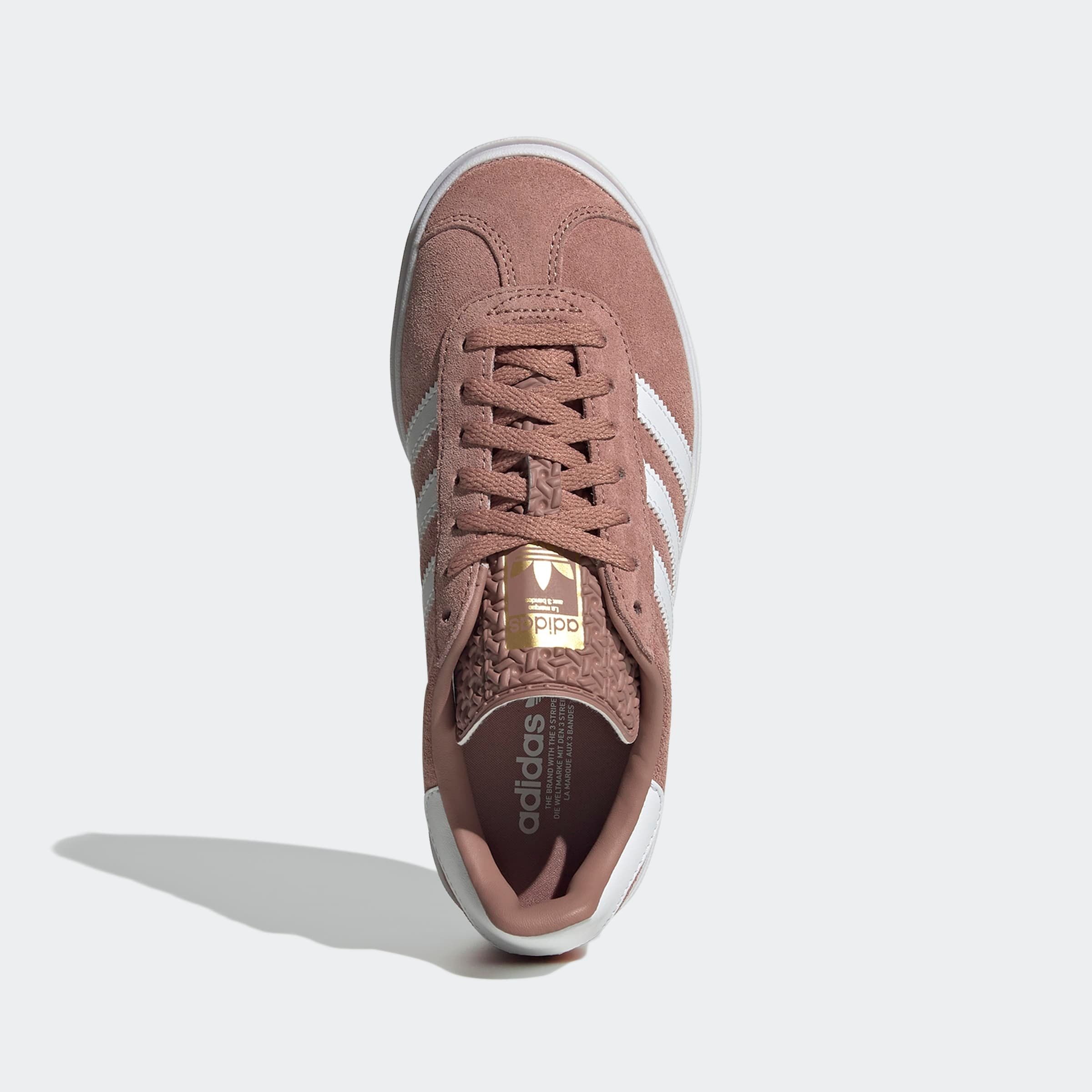Plateausneaker ADIDAS ORIGINALS "GAZELLE BOLD", Mädchen, Gr. 37, rosa (warm clay, cloud weiß, gold metallic), Leder, Synthetik, Schuhe Plateausneaker, für Kinder & Jugendliche 3