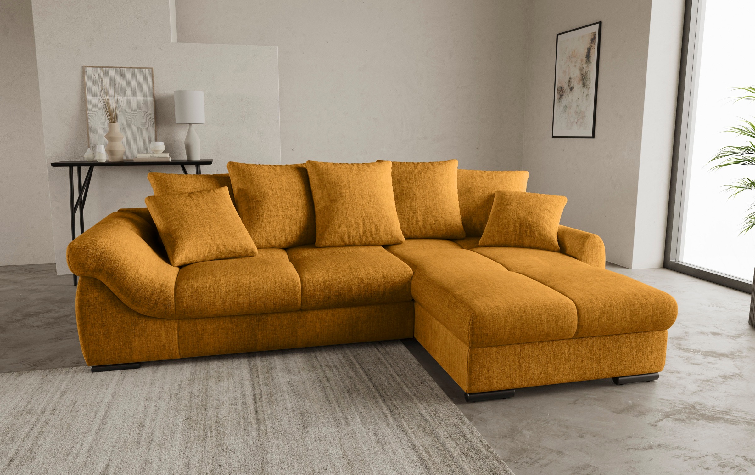 Mr. Couch Ecksofa "Livorno DuraFlex L-Form", inkl. Hochschläfer-Bettauszug, günstig online kaufen