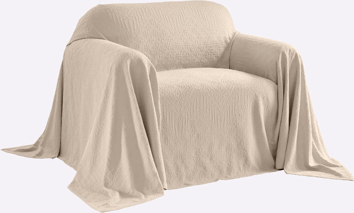 Bettüberwurf, B:160cm L:190cmchampagner, PEREIRA DA CHUNA, 100% Baumwolle, Tagesdecken