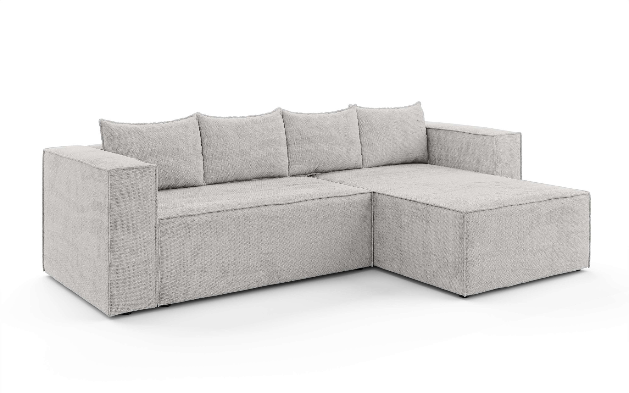 INOSIGN Ecksofa »LINCOLNVILLE mit Bettfunktion und Bettkasten, Maße B/H/T 244/76/150 cm«, L-Form mit Wellenunterfederung, Recamiere beidseitig montierbar