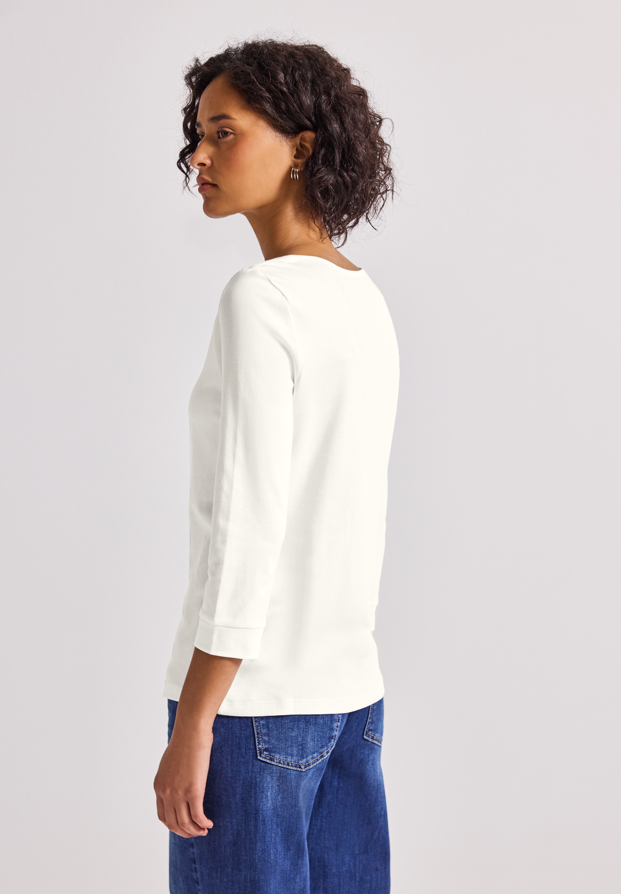 STREET ONE 3/4-Arm-Shirt, aus reiner Baumwolle