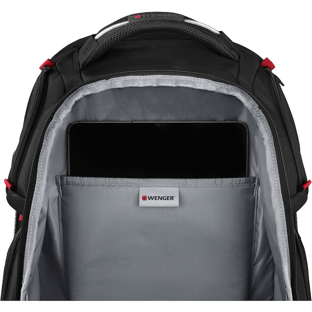 Wenger Laptoprucksack »PlayerOne Gaming-Laptop-Rucksack 17,3 Zoll, schwarz«, für Laptops bis 17,3 Zoll; inklusive USB-Schleuse