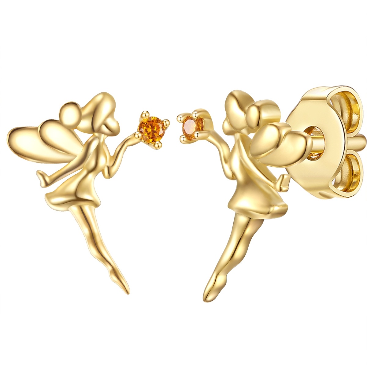 Mädchen Paar Ohrstecker "Set: LLL29", 10,6,mit Zirkonia, Silber 925 (Sterlingsilber), gelb, GLANZSTÜCKE MÜNCHEN, Silber 925 (Sterlingsilber),