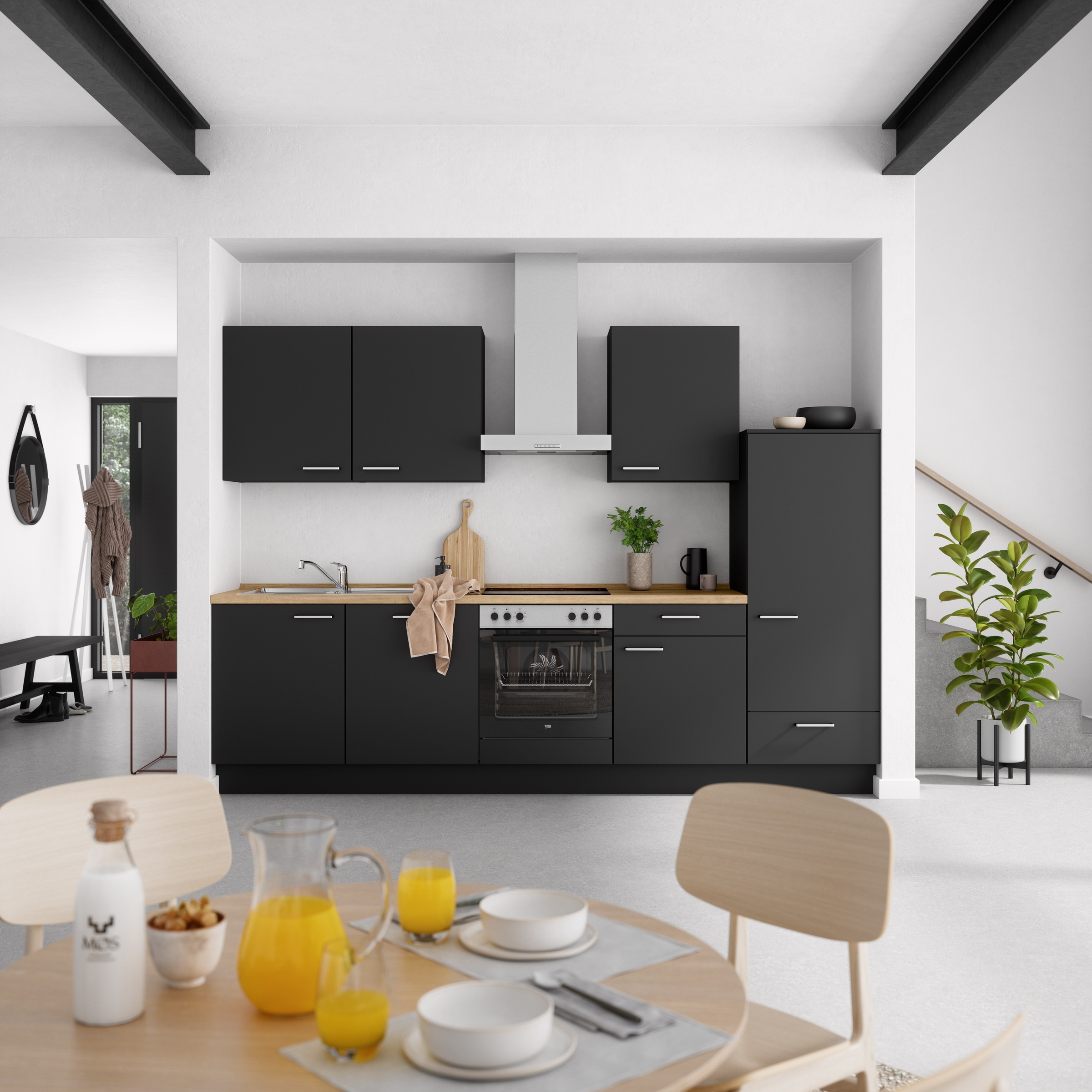 nobilia® Küchenzeile »"Touch I"«, vormontiert, Ausrichtung wählbar, Breite 300 cm, wahlw. mit E-Geräten
