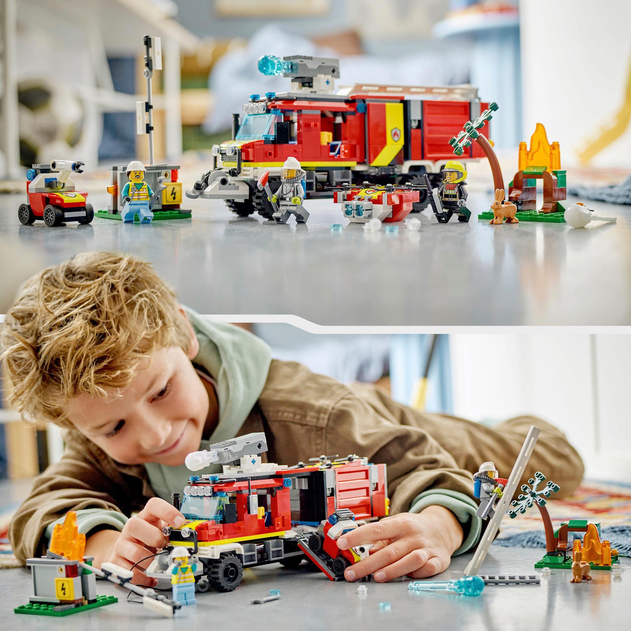 LEGO® Konstruktionsspielsteine »Einsatzleitwagen der Feuerwehr (60374), LEGO® City«, (502 St.), Made in Europe