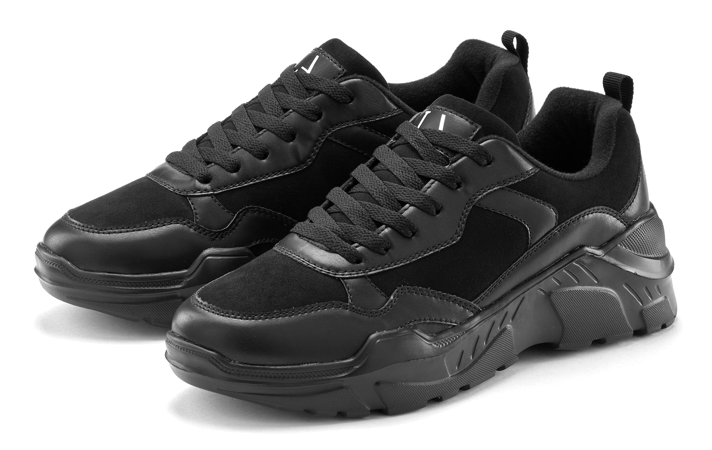 LASCANA Sneaker "Turnschuhe, Halbschuh, Sportschuh, Freizeitschuh, Schnürschuh," mit leichter Chunky Sohle VEGAN