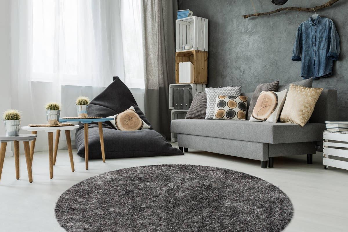 Kayoom Hochflor-Teppich »Diamond 700«, rund, 45 mm Höhe, weiche Microfaser, Langflor, Shaggy, Melange, Wohnzimmer