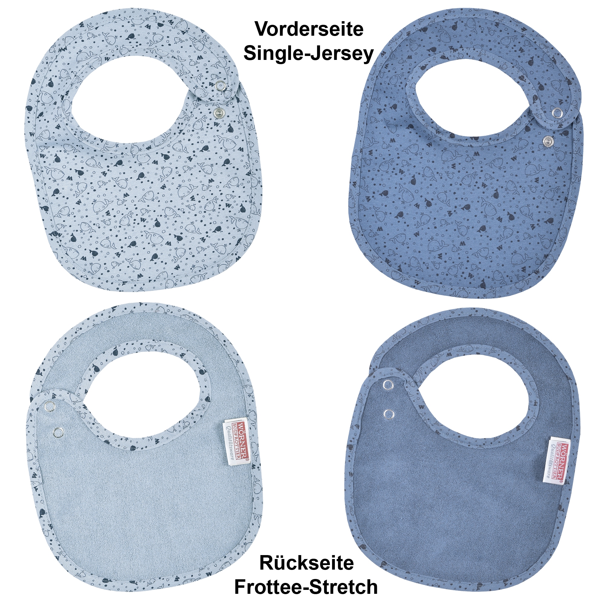 Wörner Wörner Lätzchen »Wal blau Druckknopfla...