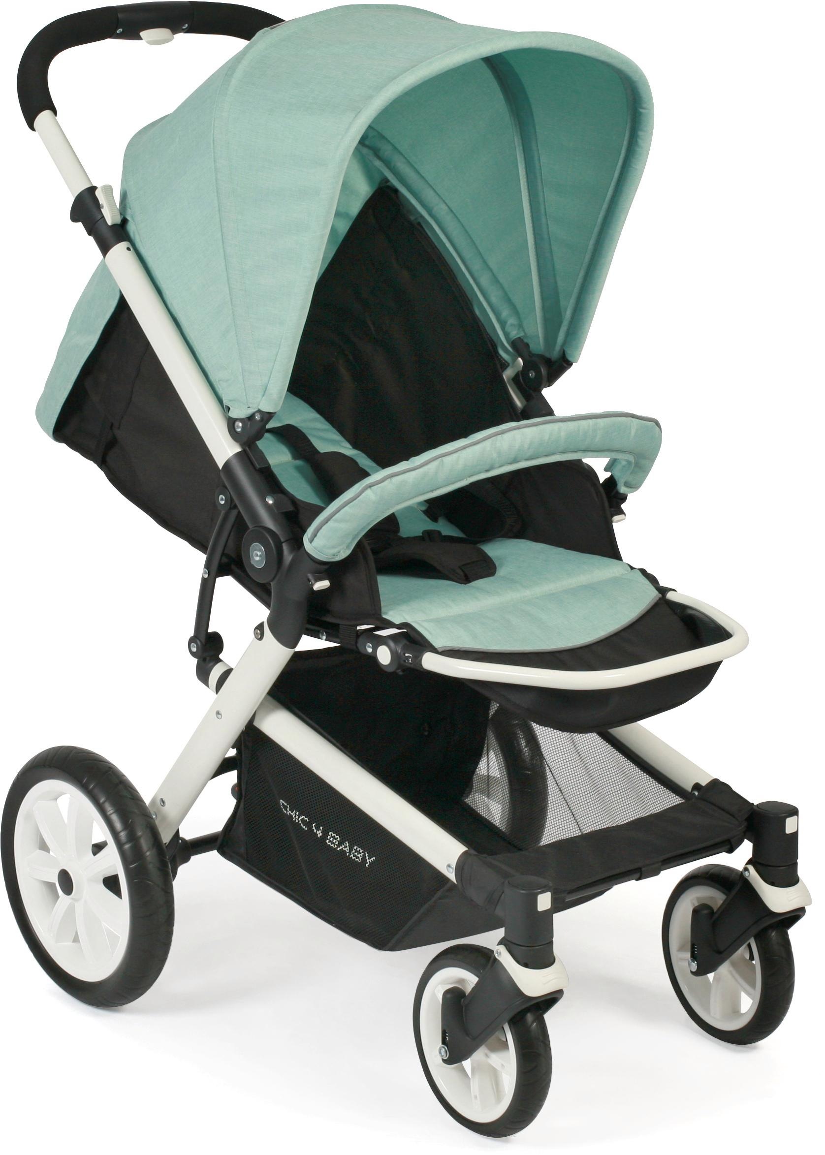 Thumbnail - CHIC4BABY Sport-Kinderwagen "Boomer, mint" mit schwenk- und feststellbaren Vorderrädern
