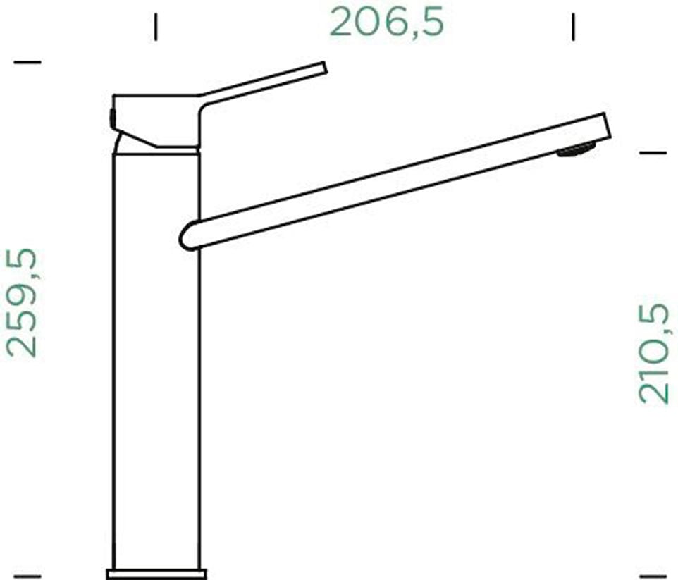 Schock Küchenarmatur »PAPILIO«, Festauslauf, Temperaturbegrenzer, Schwenkbereich 140°
