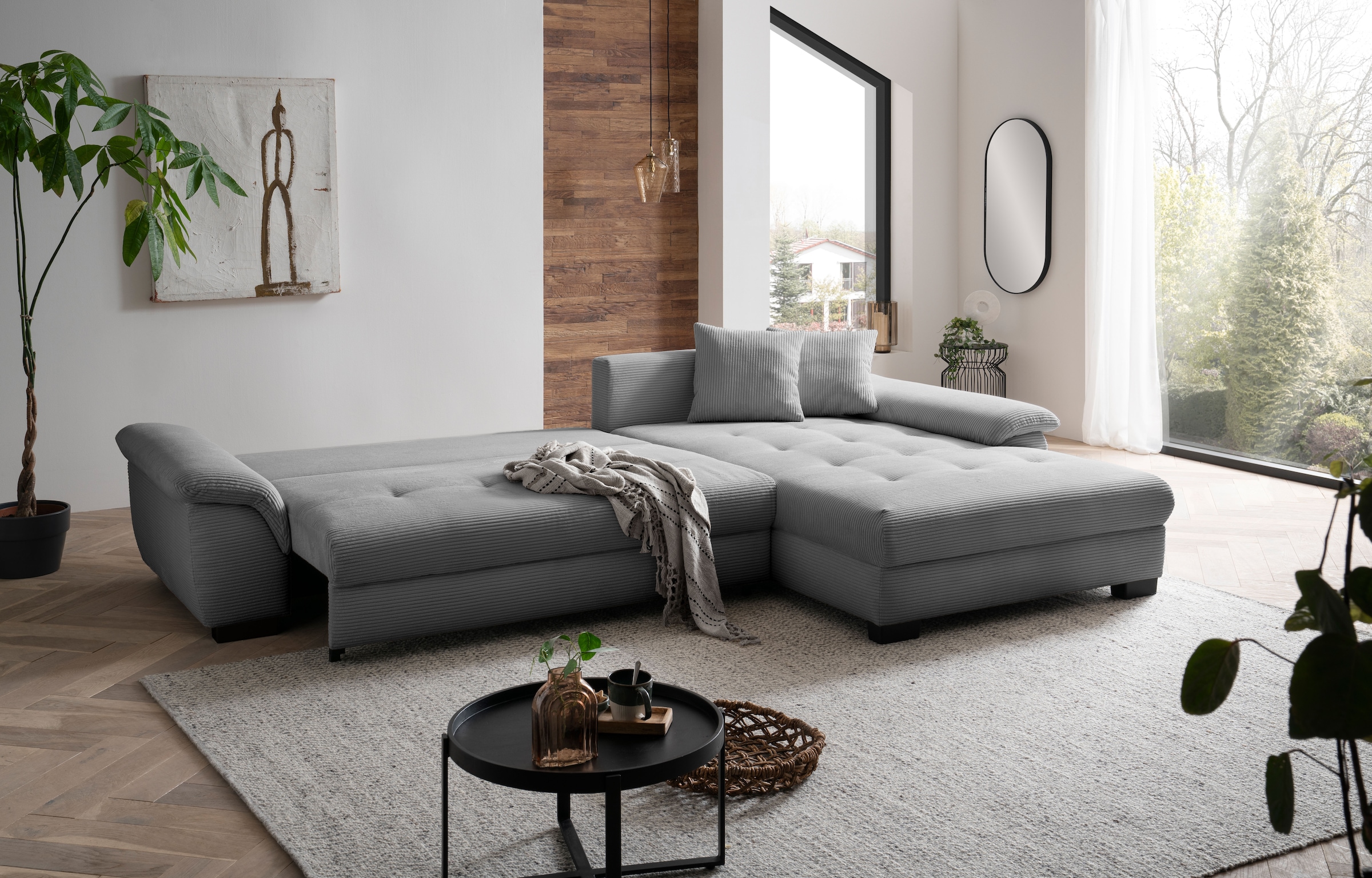 Mr. Couch Ecksofa »Dario, L-Form, mit Bett und Bettkasten«, mit Kaltschaum