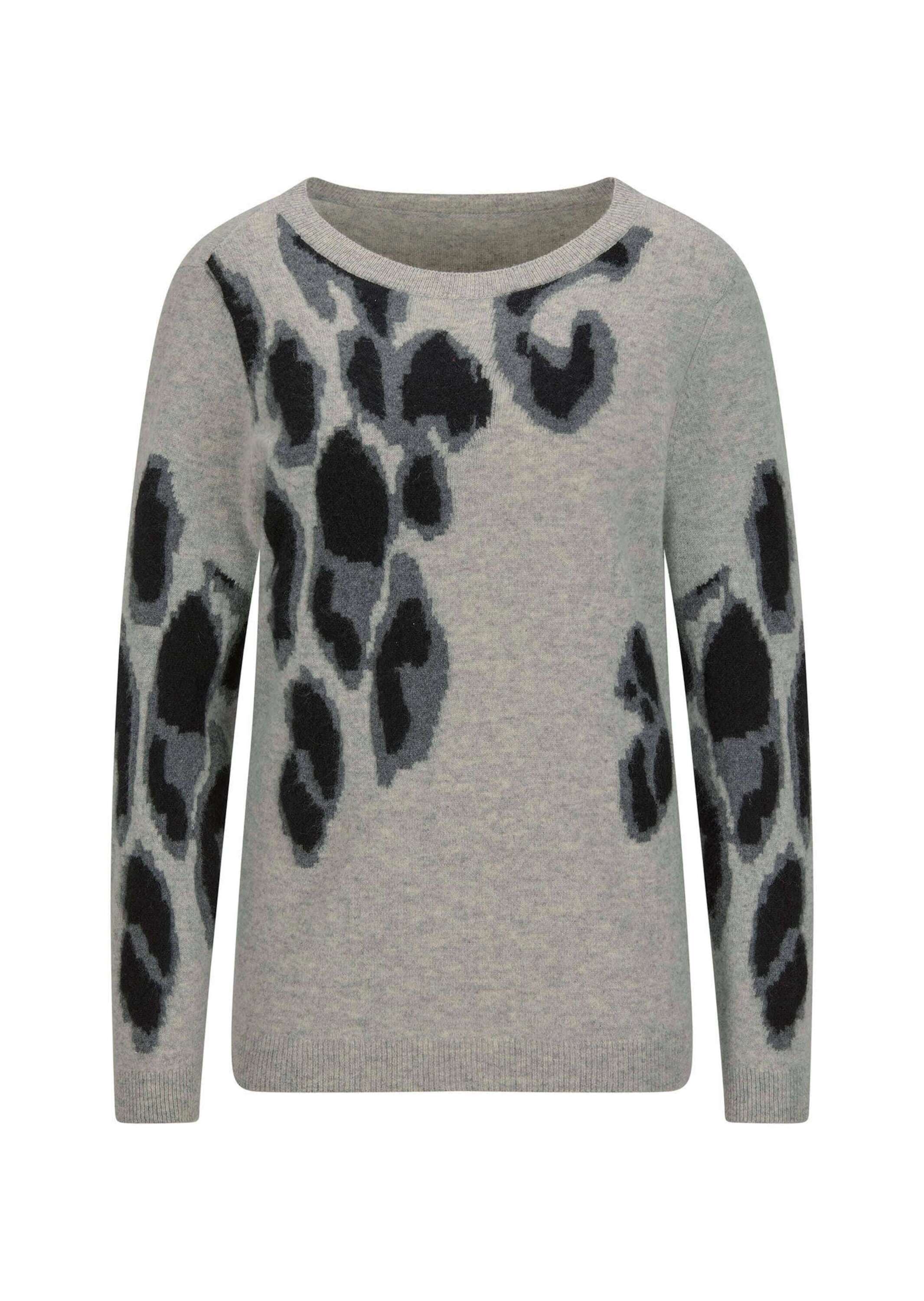 GOLDNER Rundhalspullover "Kurzgröße Langarm Strickpullover im Leo-Design" günstig online kaufen