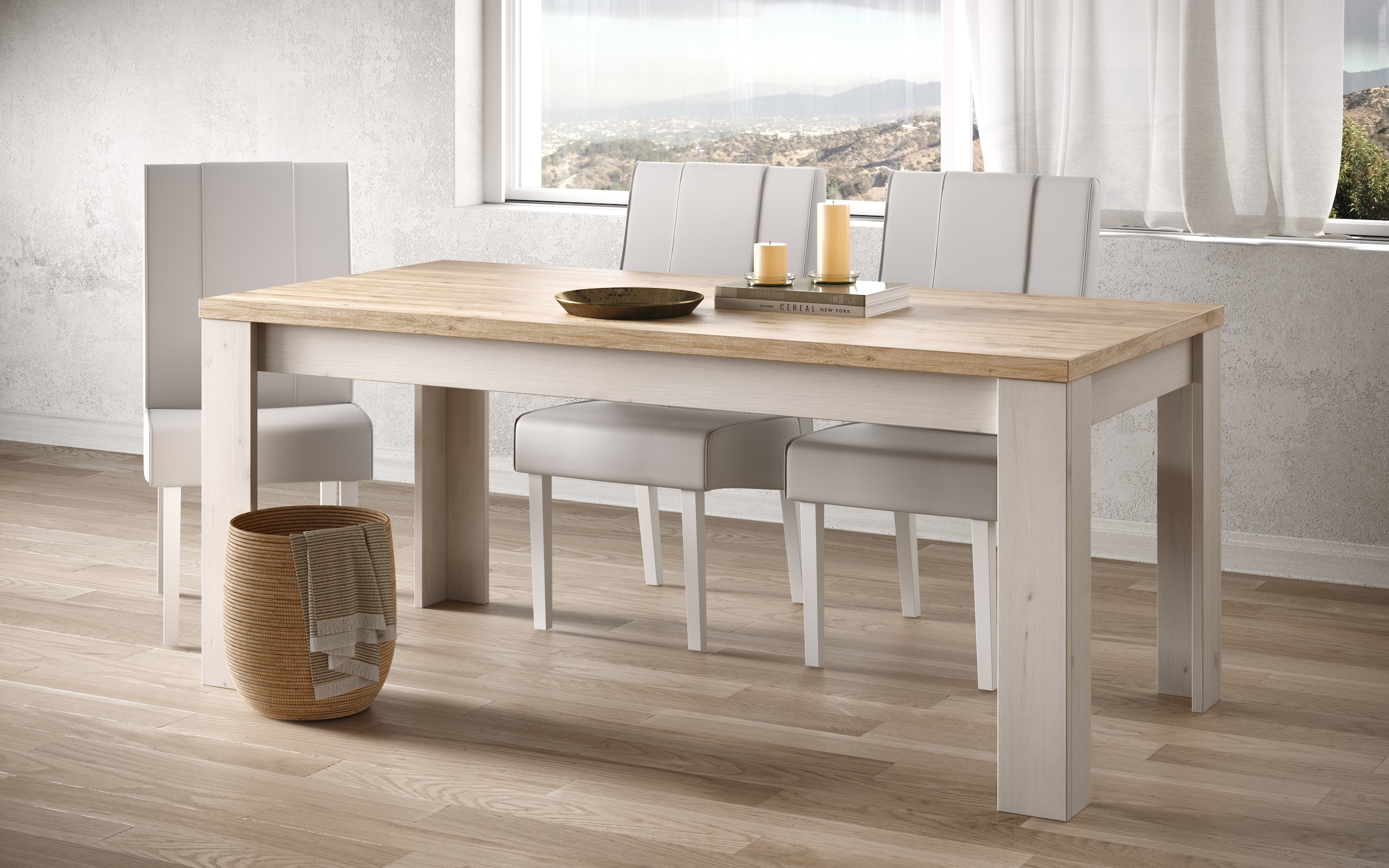 Home affaire Esstisch »Country 180 x 90 cm, Küchentisch, Esszimmertisch,«, zweifarbig, rechteckig, Tischplattenstärke 38 mm