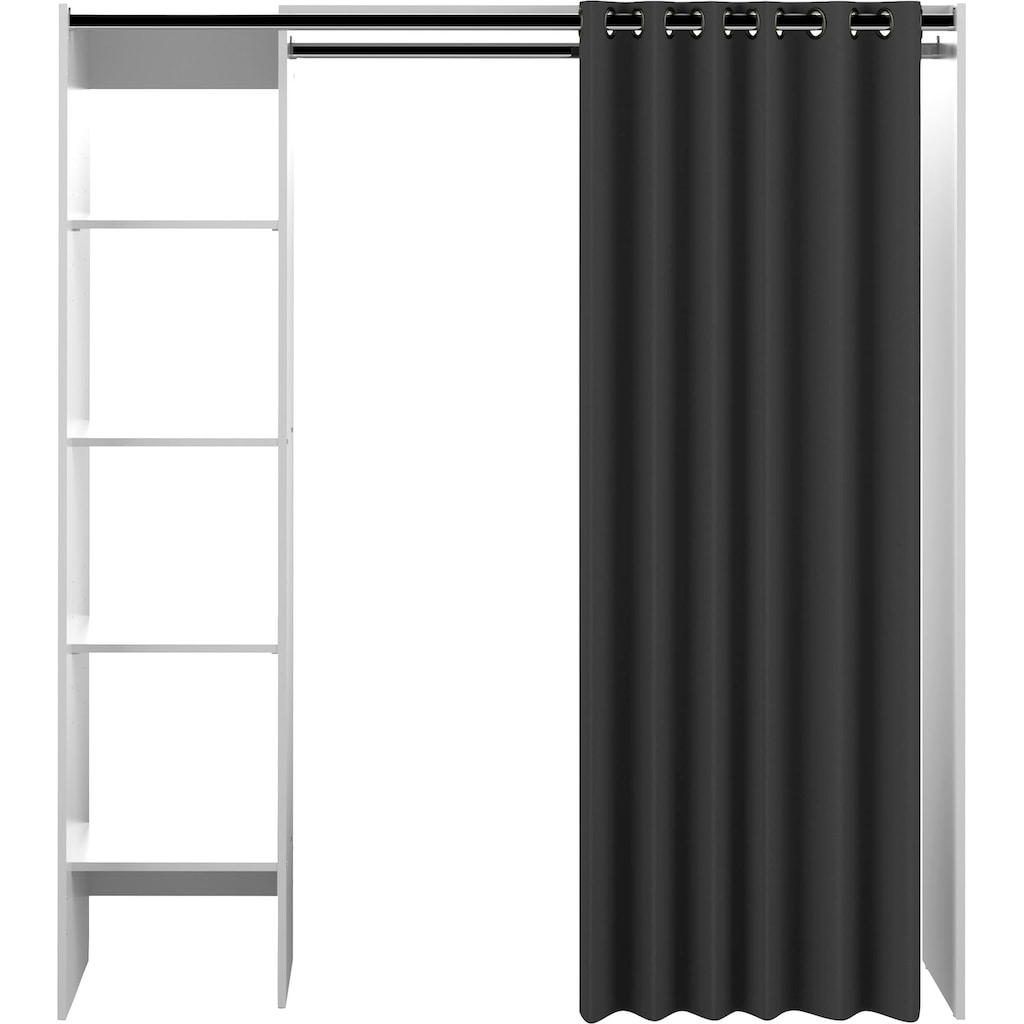 Wohnen Kleiderschränke TemaHome Kleiderschrank »Tom«, ausziehbarer Kleiderschrank, mit Vorhang und vielen Fächern, Höhe 181 cm 