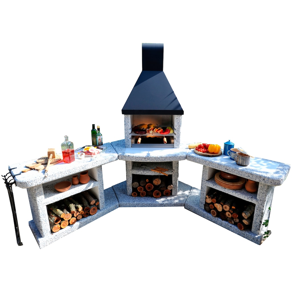 WELLFIRE Grillkamin »Außenküche Toskana Quatro«, BxTxH: 188x73x216 cm