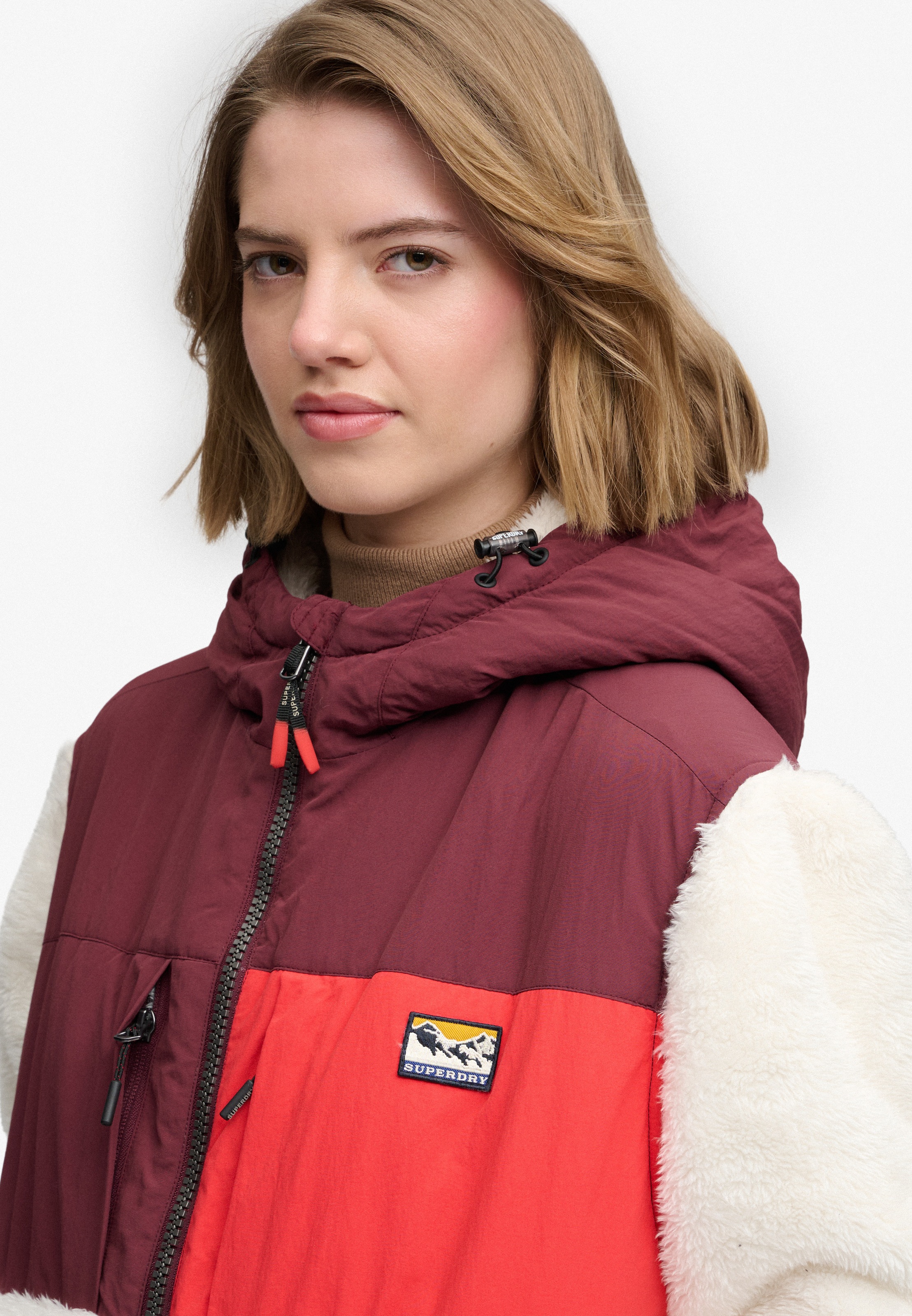 Superdry Hybridjacke »SUPER SOFT HYBRID FULL ZIP« mit Kapuze Kunstfaser, oversize