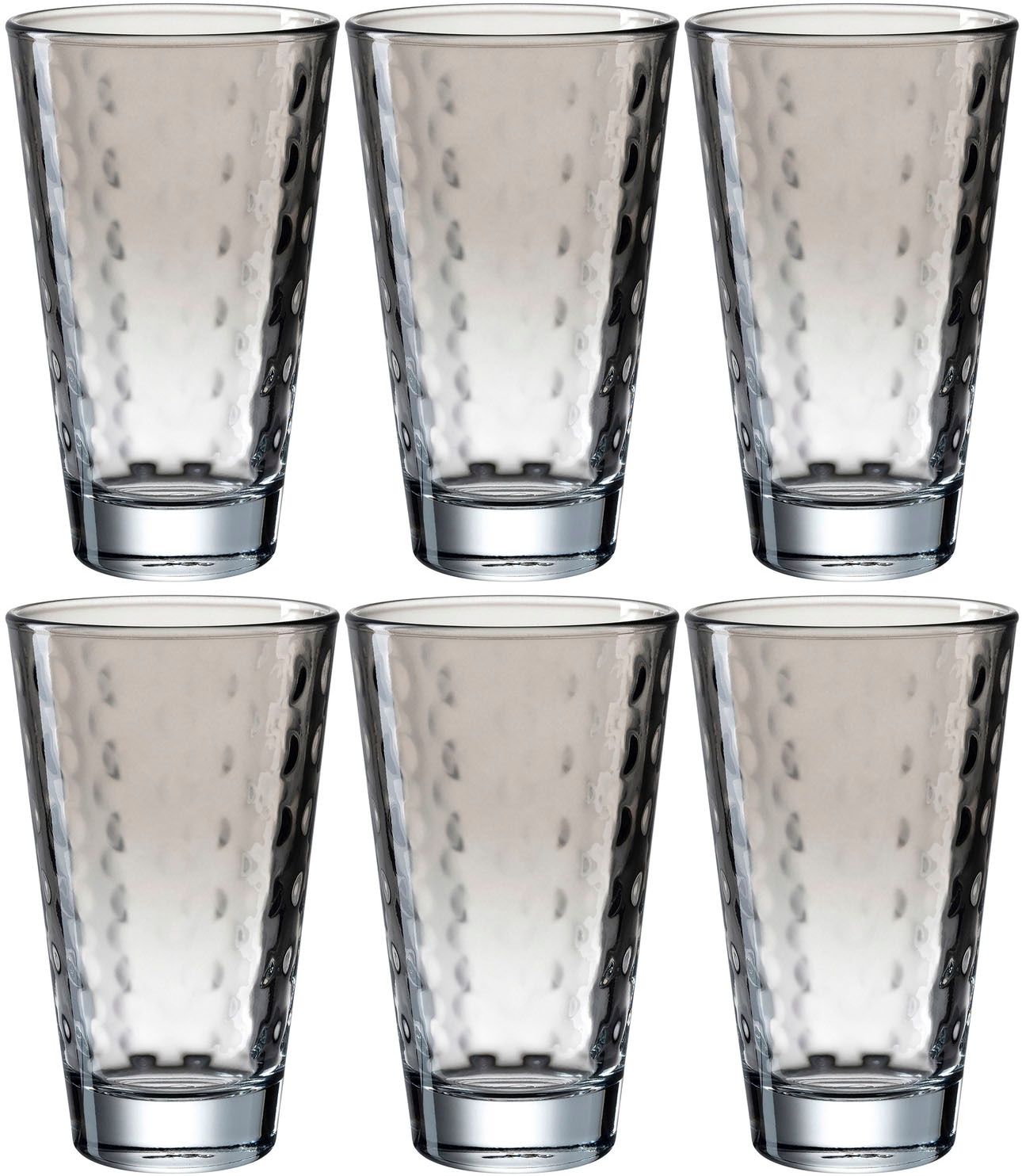 LEONARDO Longdrinkglas "OPTIC", (Set, 6 tlg.), 300 ml, 6-teilig