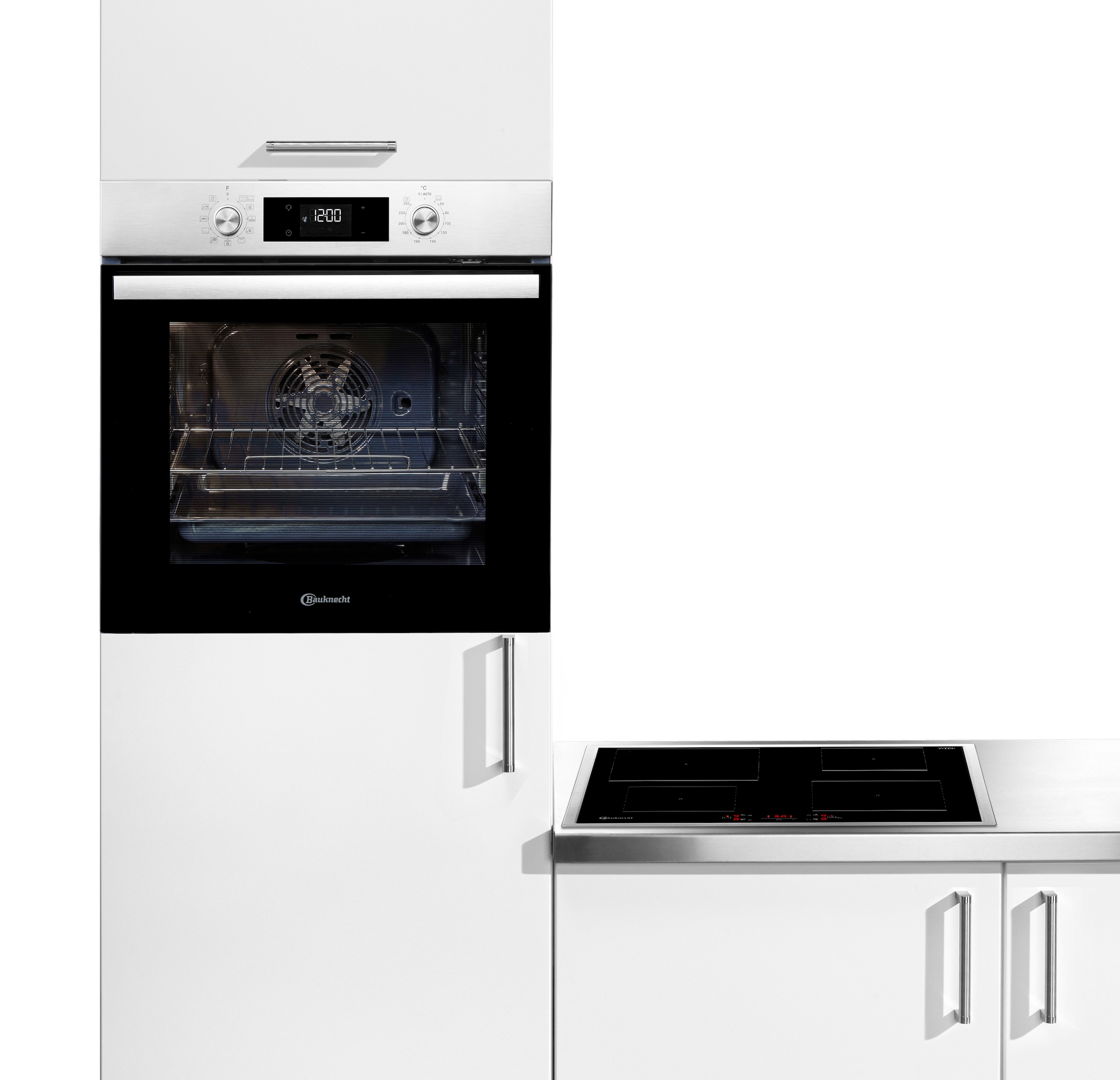 BAUKNECHT Backofen-Set »BAKO 740 IND IN« mit 1-fach-Teleskopauszug Set, 2 Stk. tlg. Hydrolyse - Reinigung mit der natürlichen Kraft des Dampfes bei 90 °C