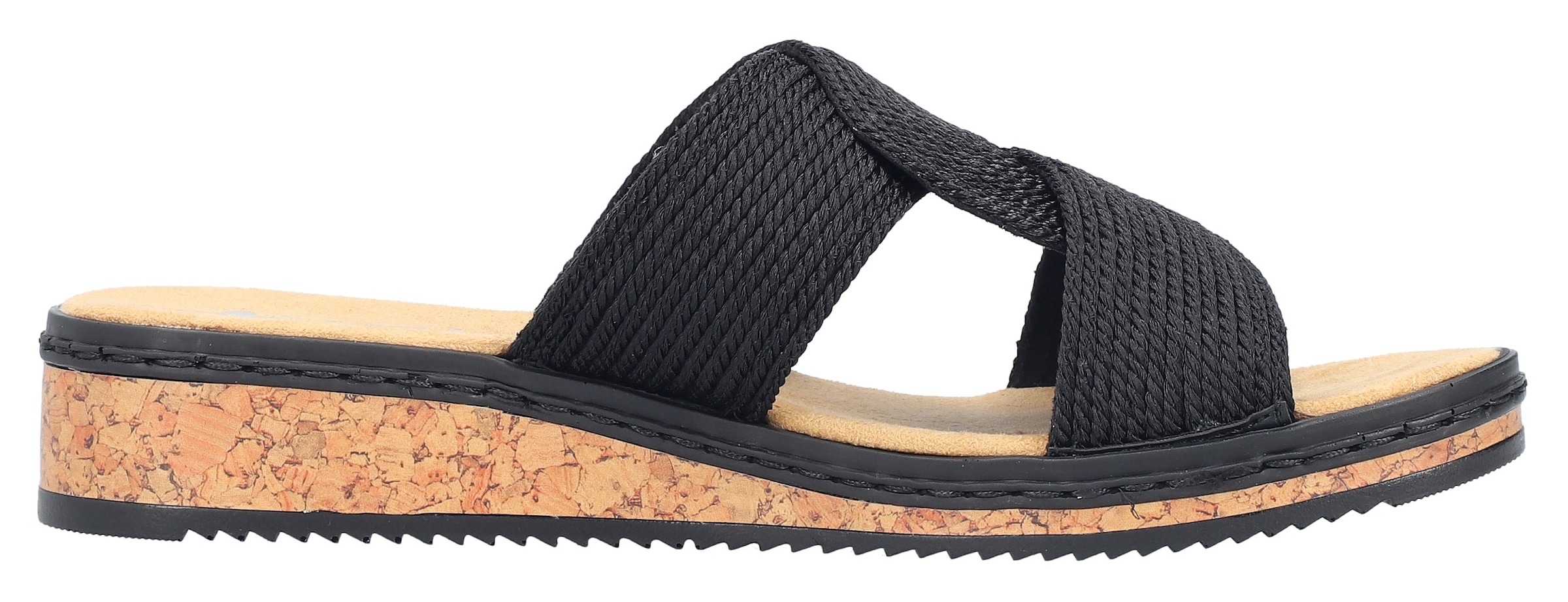 Rieker Pantolette, Sommerschuh, Schlappen, Hausschuh, Keilabsatz, mit weicher Innensohle