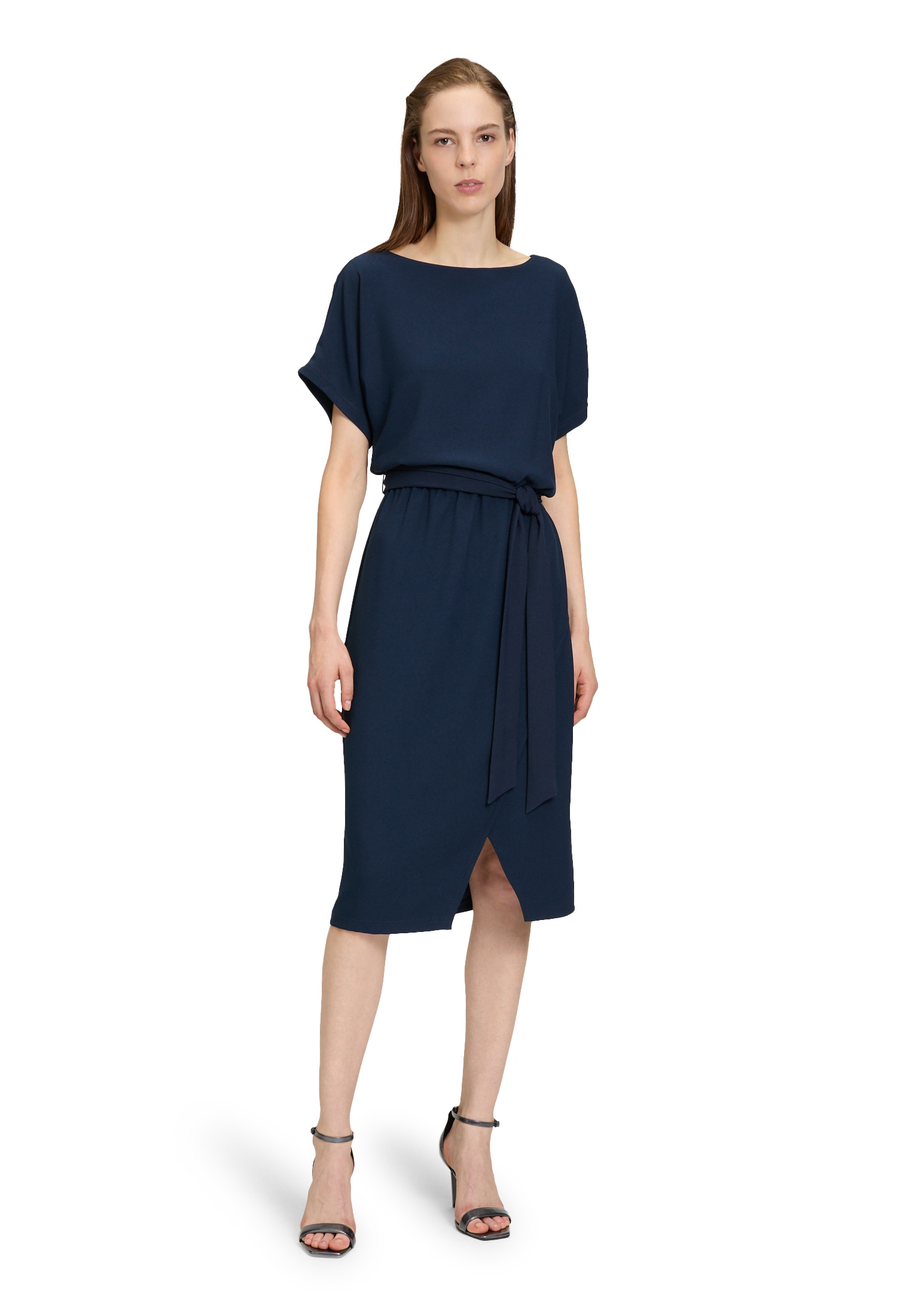 Betty&Co Jerseykleid "Betty & Co Jerseykleid mit Raffung", Schlitz