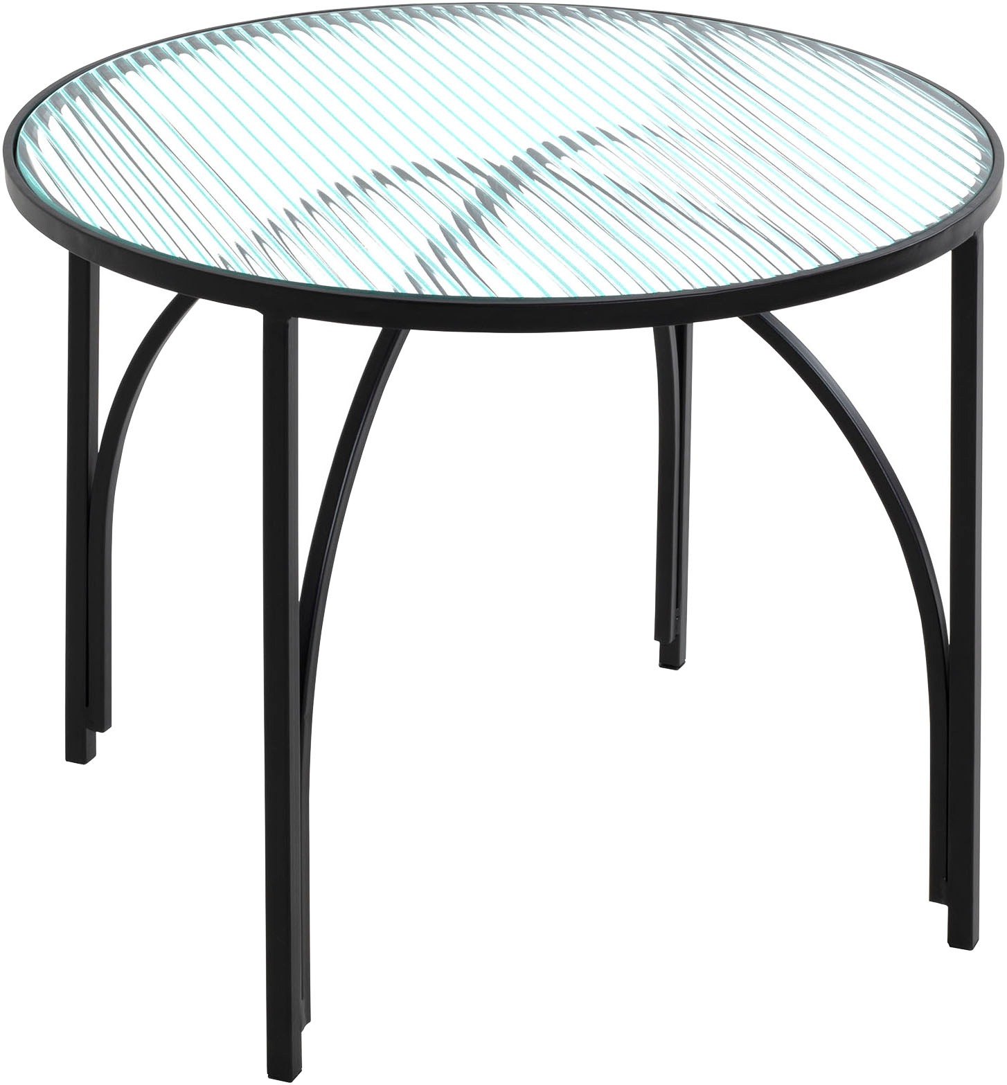 Table d'Appoint Ronde Design "Ondulé" 50cm Noir