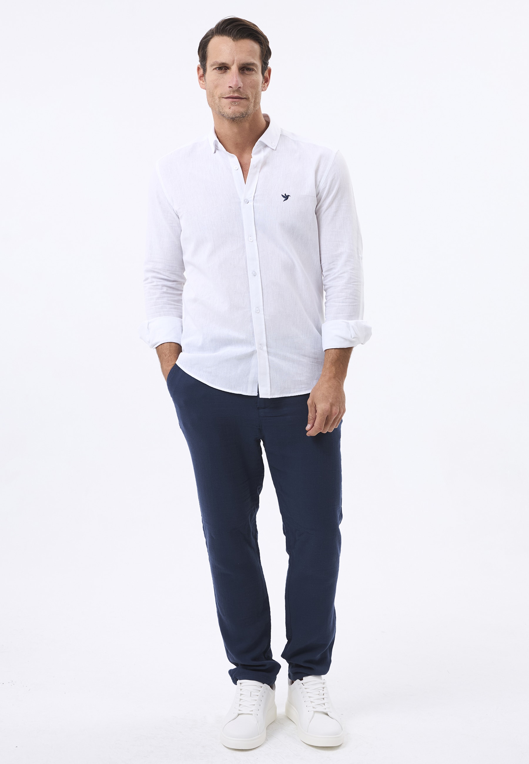 Felix Hardy Langarmhemd »Leinen-Shirt«