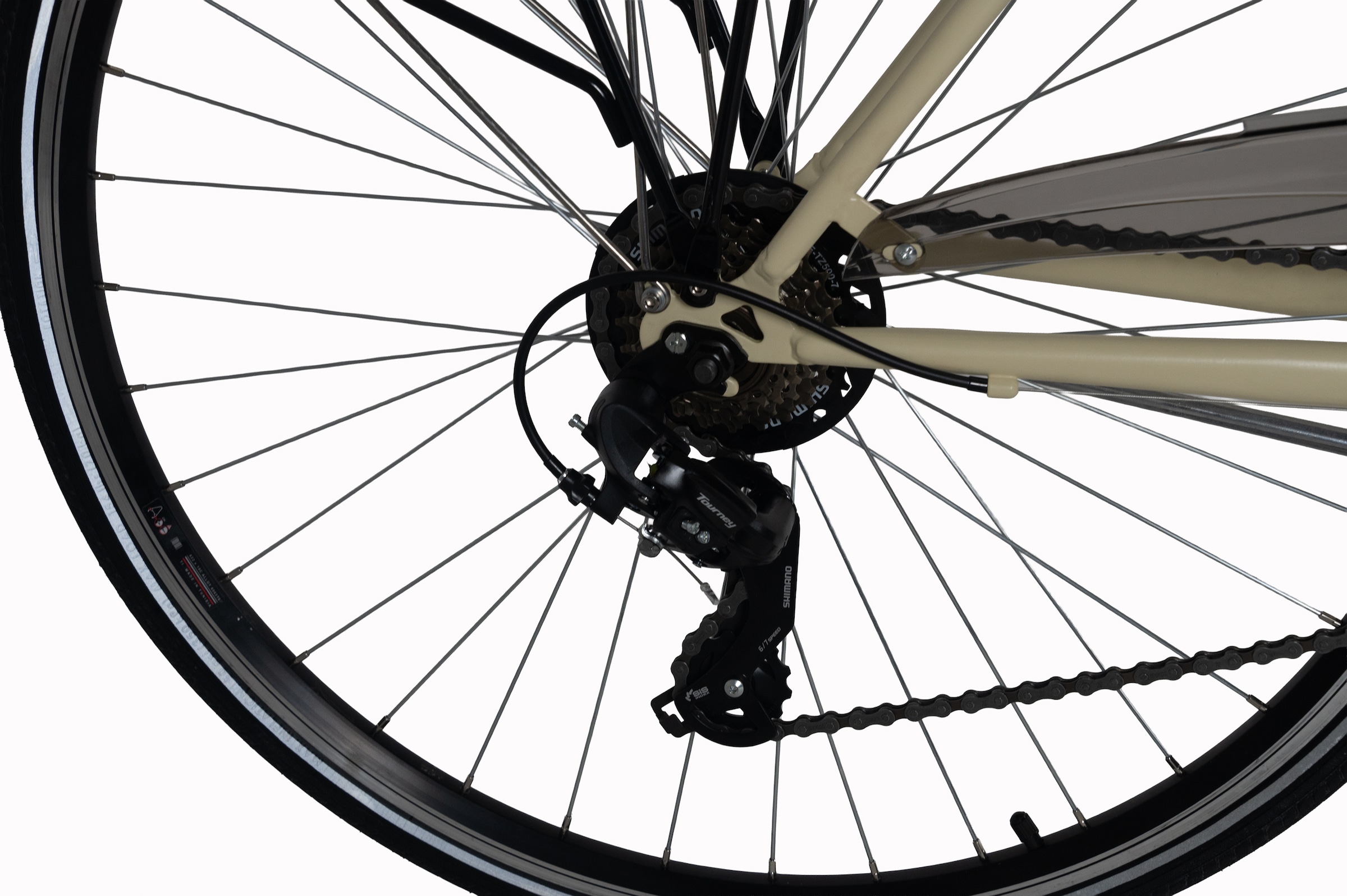 Dacapo Trekkingrad »DaCapo Trekkingrad Damen 28'' Montreal beige« 21 Gang Shimano Tourney Schaltwerk Kettenschaltung 48, 