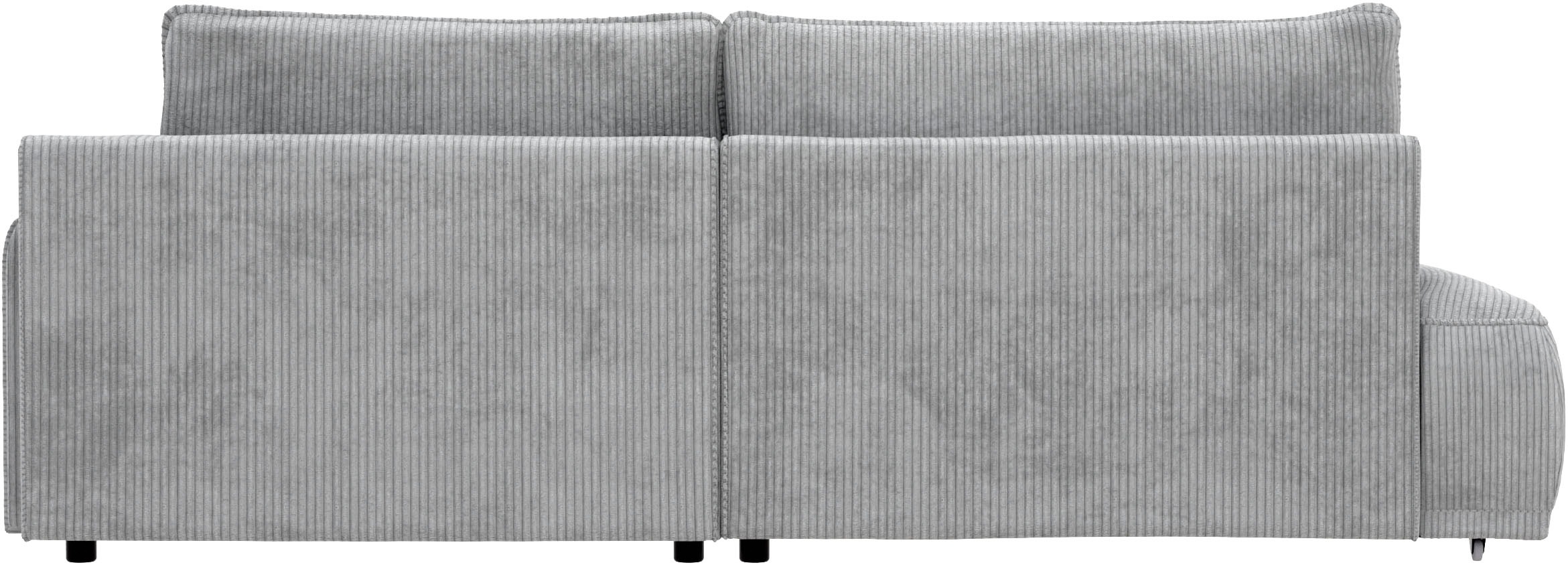 TRENDMANUFAKTUR Ecksofa »Fordon II, Schlafsofa mit Bettkasten, Couch in L-Form, Breite 250 cm«, in Cordstoff HYPER, betongrau, Armlehne rechts