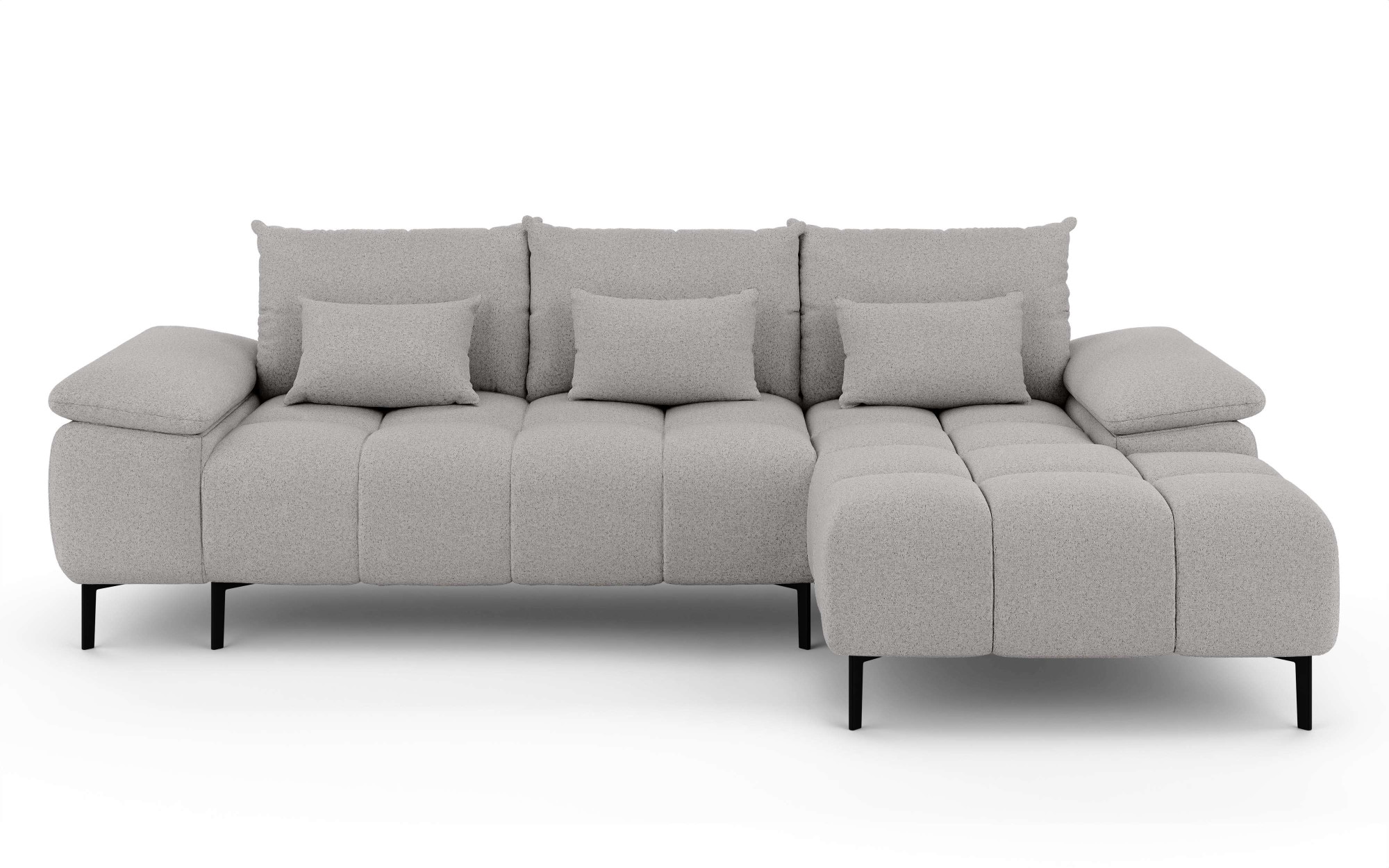 INOSIGN Ecksofa »DROMARA Schlafsofa mit Bettkasten, Maße: B/T/H 277/141/91 cm«, L-Form mit Recamiere rechts/links bestellbar, Wellenunterfederung