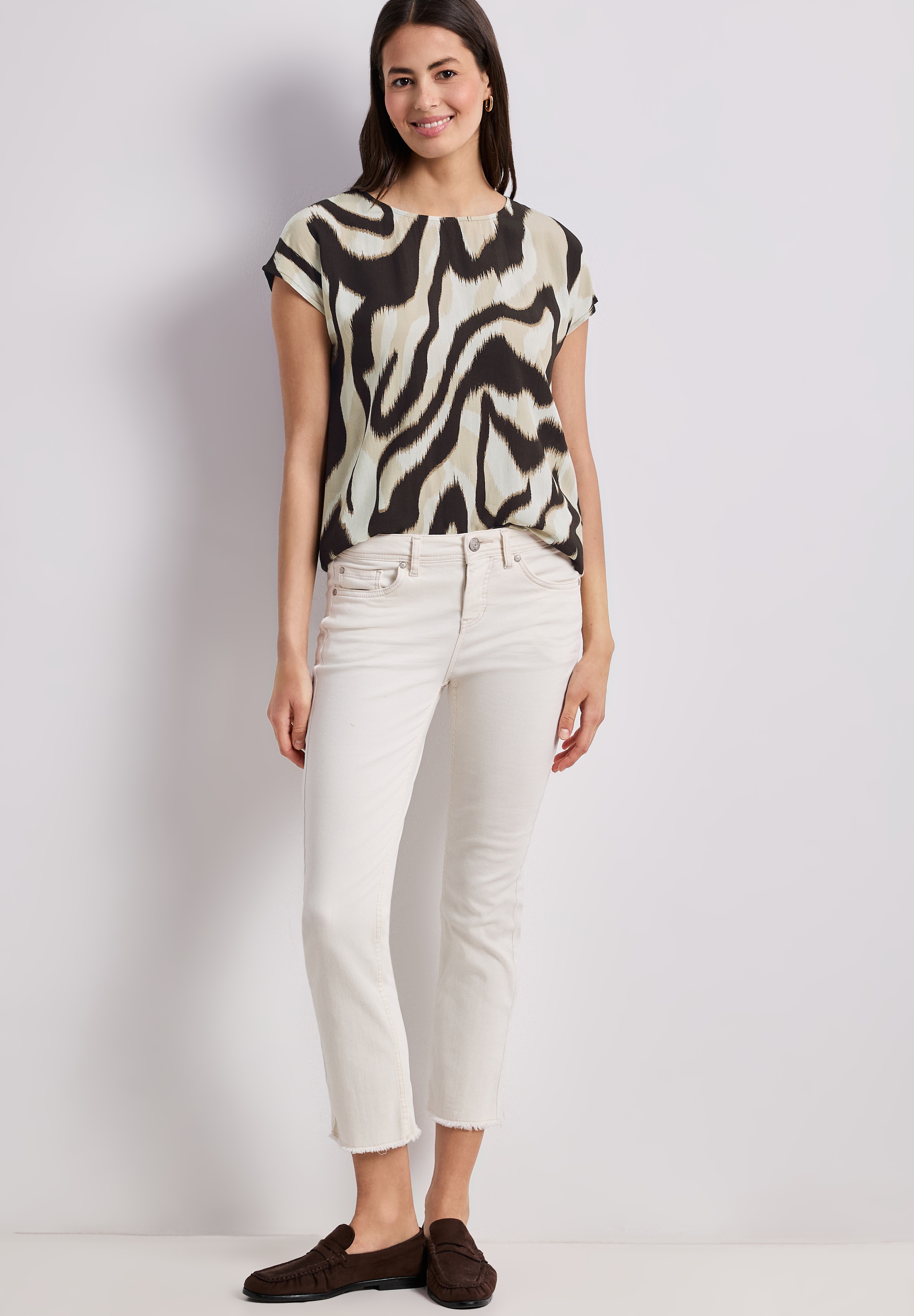 STREET ONE T-Shirt mit U-Boot-Ausschnitt