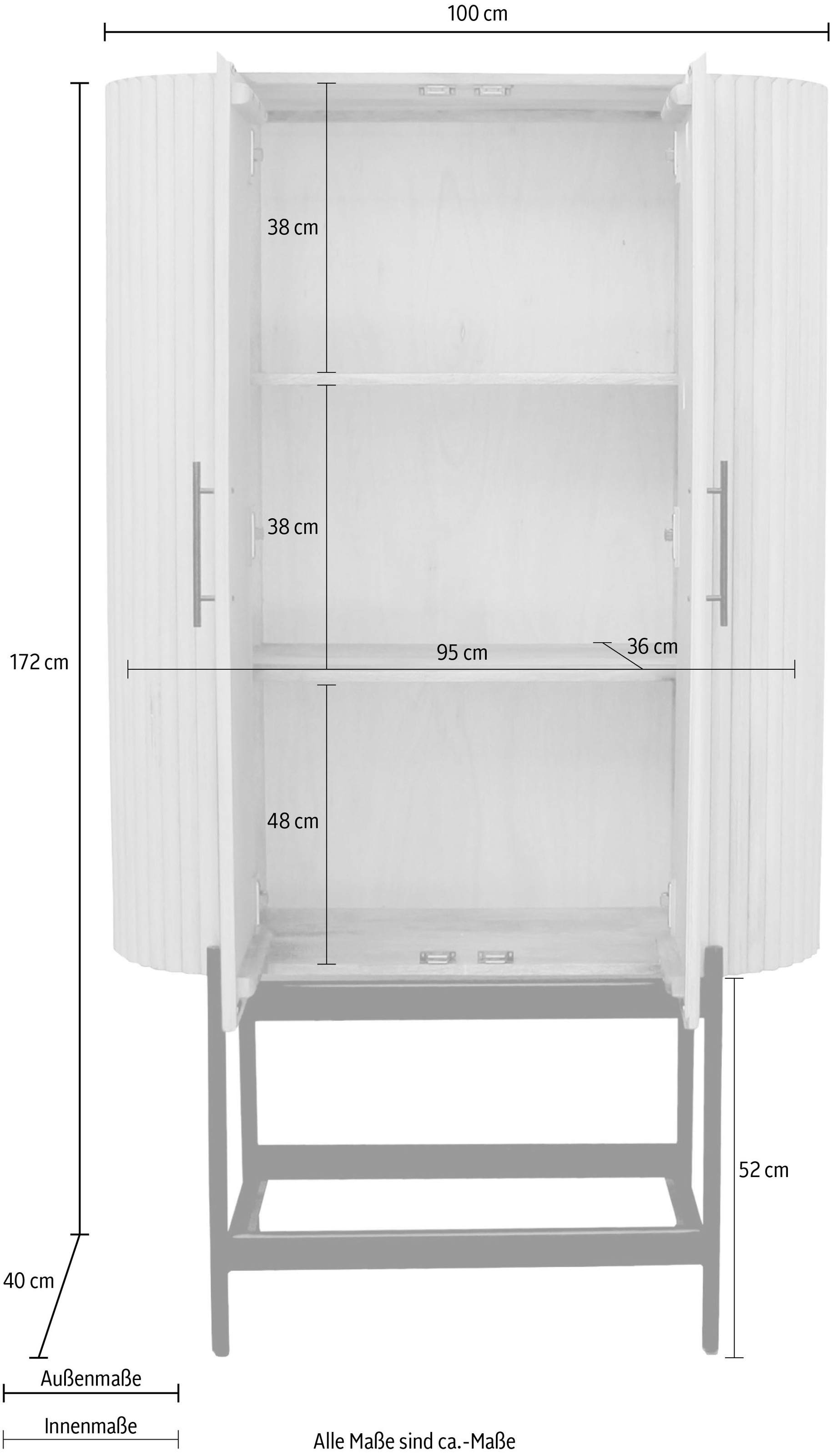 SIT Mehrzweckschrank, (1 St.), Lamellen-Design im Retro Stil
