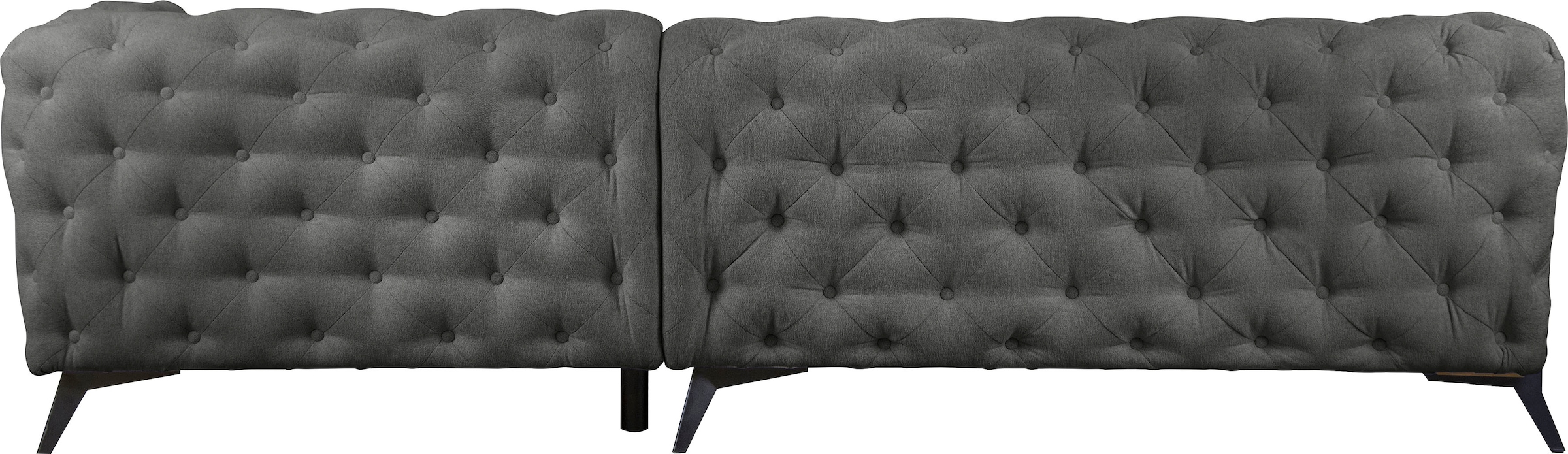 Leonique Chesterfield-Sofa »Amaury L-Form«, Chesterfield-Optik, Breite/Tiefe je 262 cm, Fußfarbe wählbar