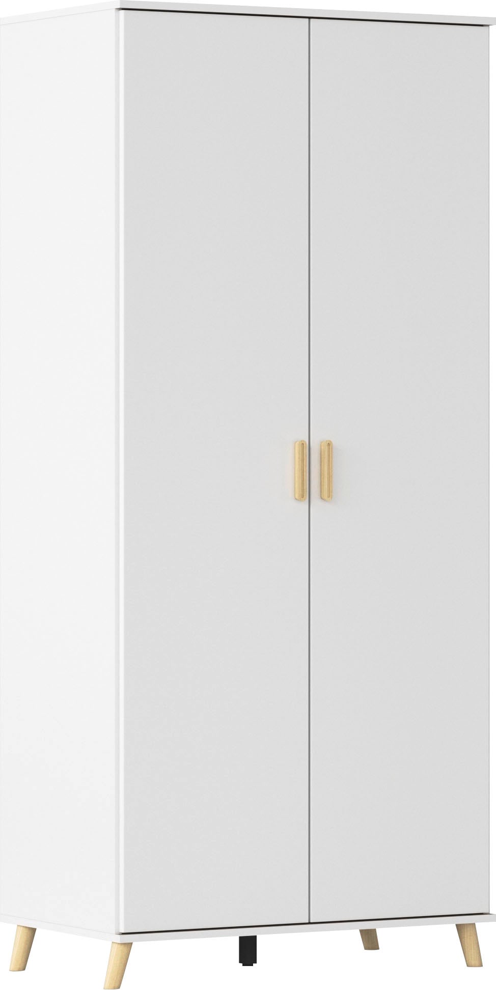 rauch Kleiderschrank "Skandi Kinderzimmer Schlafzimmerschrank FALUN" Breite 92/137/182, Höhe 203 cm, im modernen Skandi-Look, Füße/Griffe Eiche massiv MADE IN GERMANY