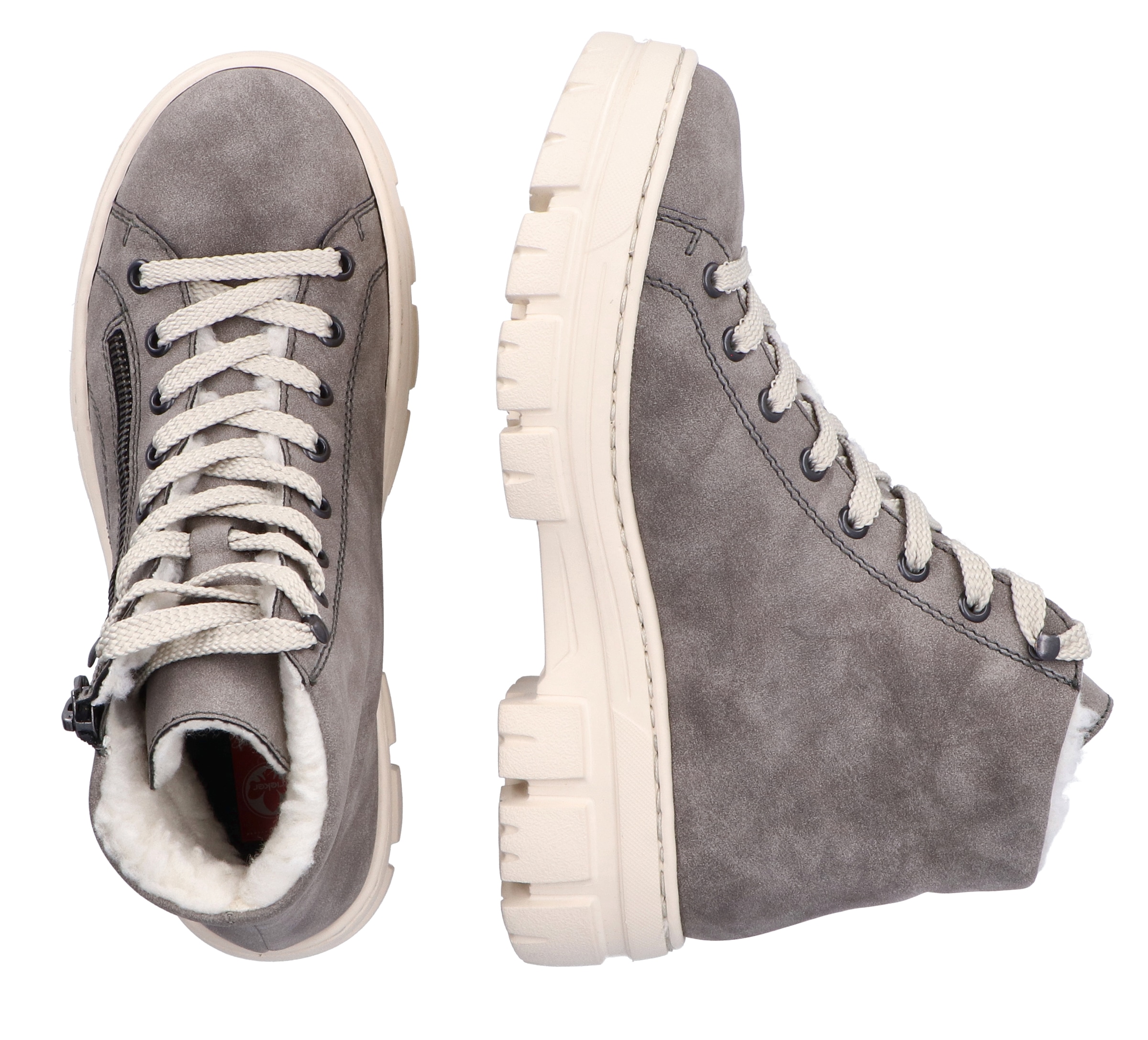 Rieker Winterboots, Plateauboots, Schnürboots mit Reißverschluss an der Außenseite