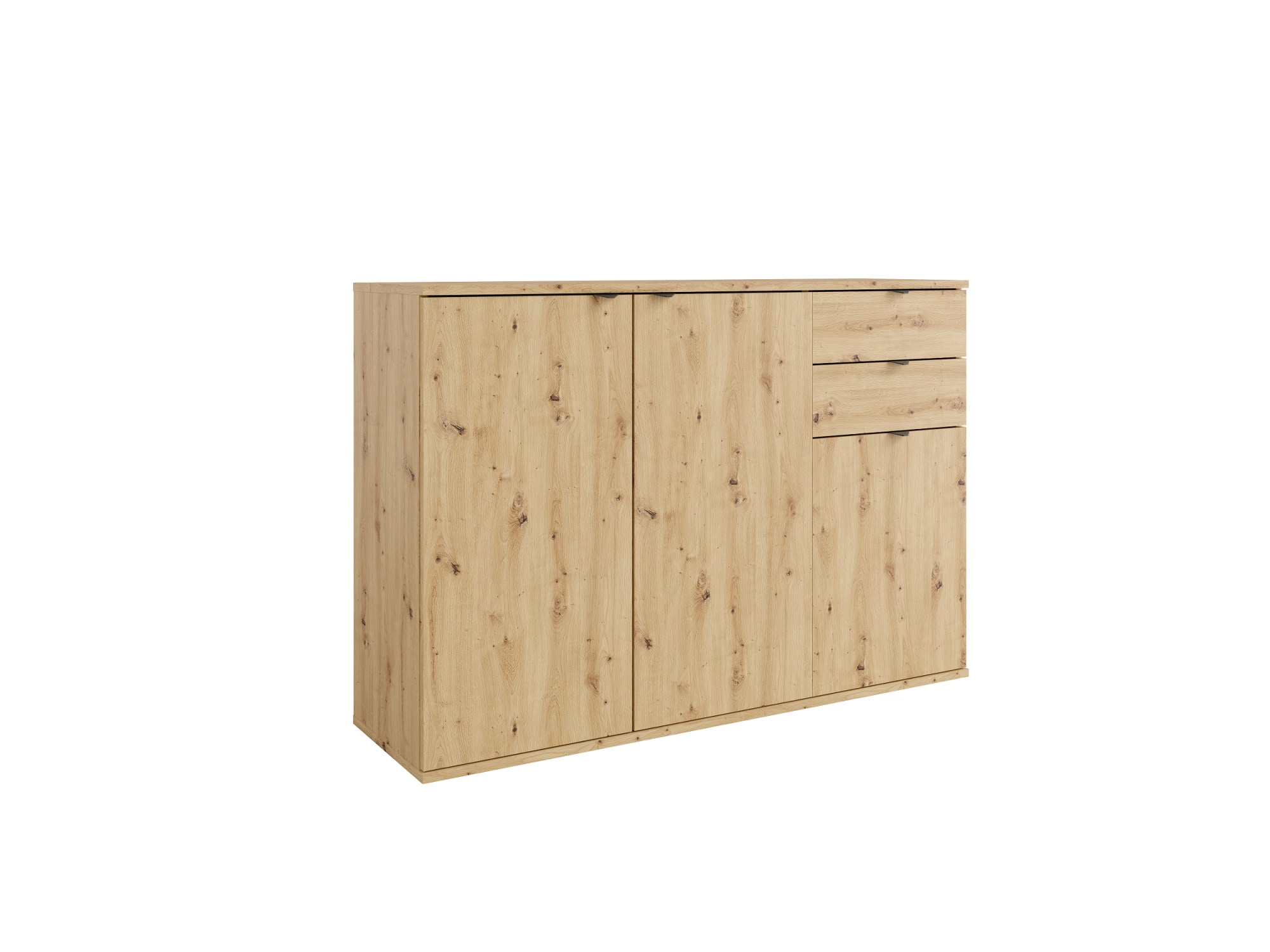 OTTO home Kommode "THALIAANA Sideboard mit 3 Türen und 2 Schubladen, Breite 120 cm" Schrank in 3 Farben erhältlich, schwarze Metallgriffe, viel Stauraum