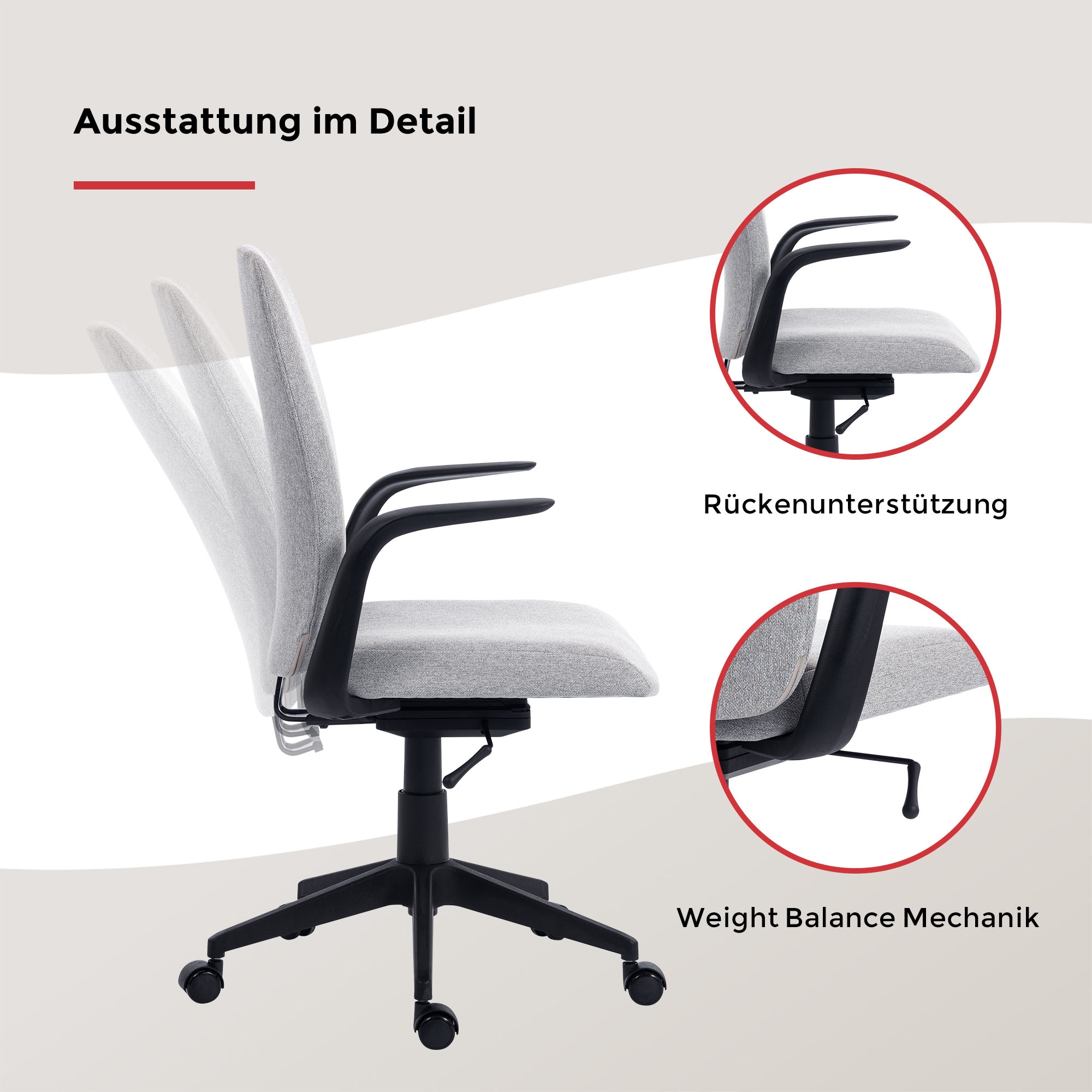 Duo Collection Drehstuhl »Floris« () 1 Stk.Weight Balance Mechanik - passt sich jedem Körpergewicht an