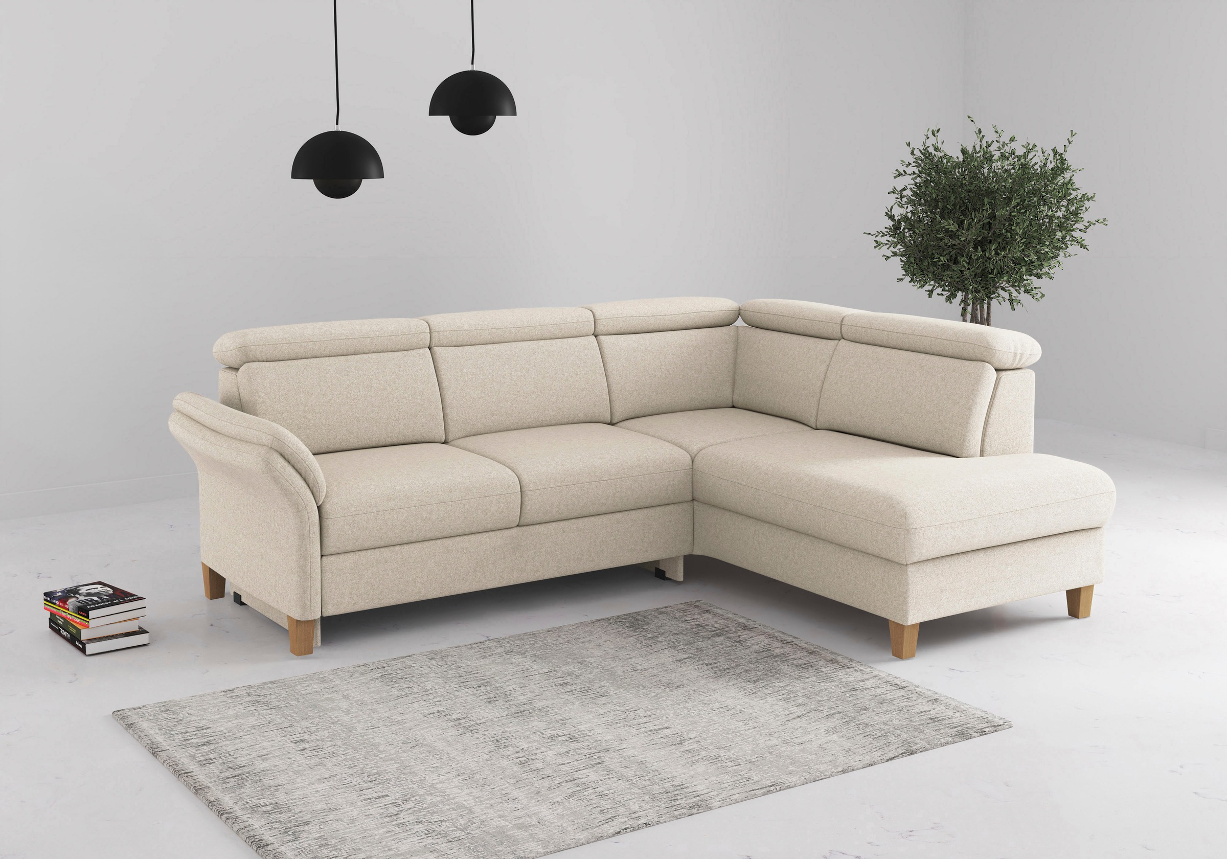 OTTO home Ecksofa "Glendale, L-Form" inkl. Kopfteilverstellung, wahlweise mit Vorziehsitz und Bettkasten