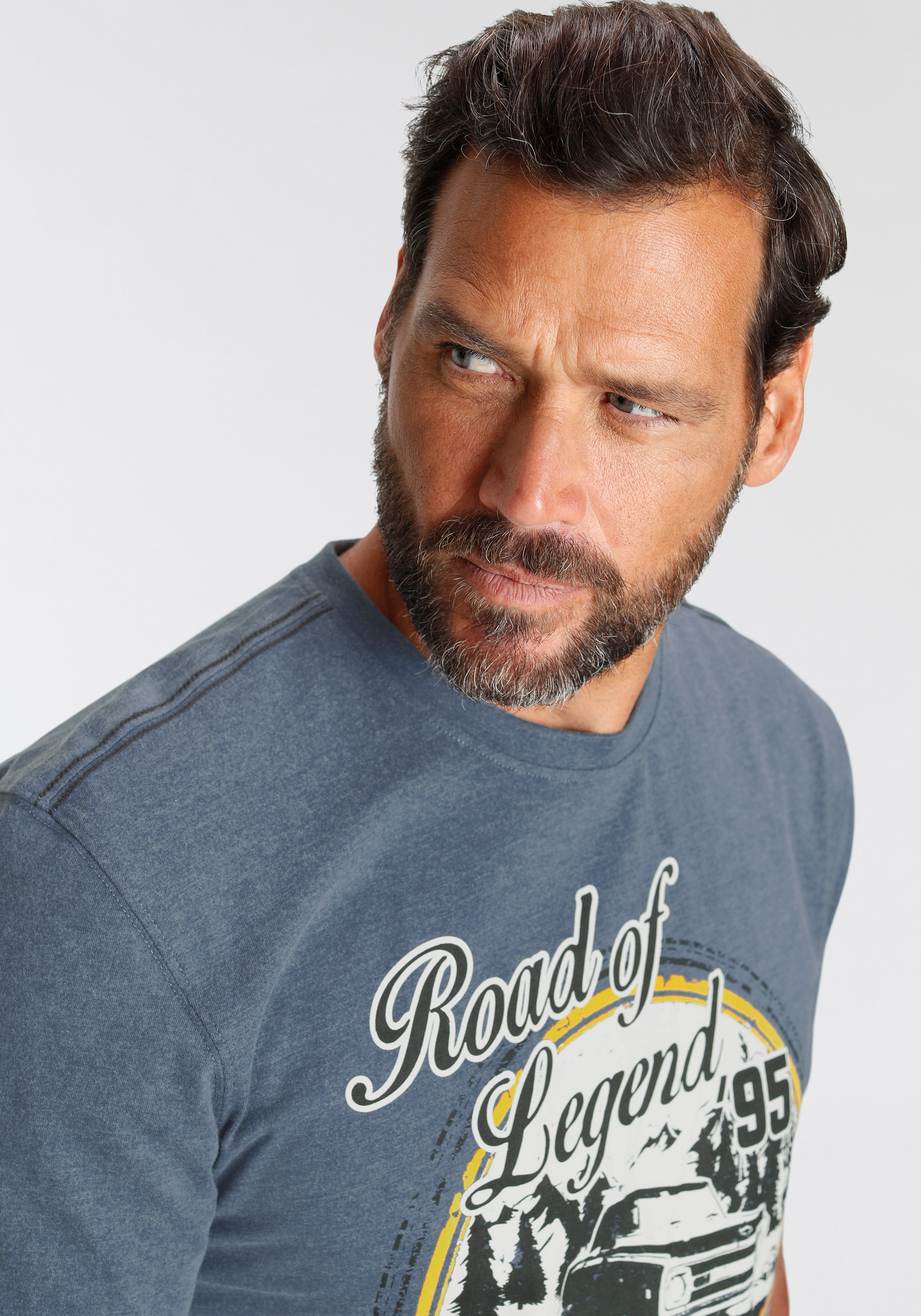 Thumbnail - Mans World T-Shirt Kurzarm, meliert, Rundhalsausschnitt, aus Single Jersey