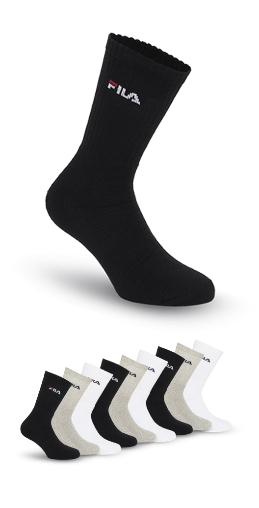 Fila "UNISEX CREW TENNIS FULL TERRY SOCKS" 9 Paar tlg. mit eingestrickem Logo