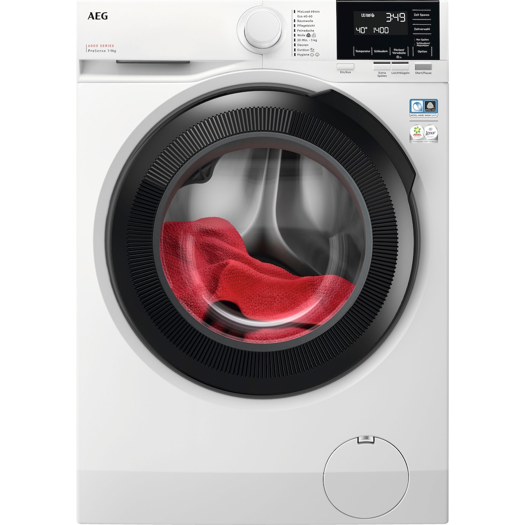 AEG Waschmaschine »LR6FA49FL 914915728«, Serie 6000 mit ProSense-Technologie, LR6FA49FL 914915728, 9 kg, 1400 U/min