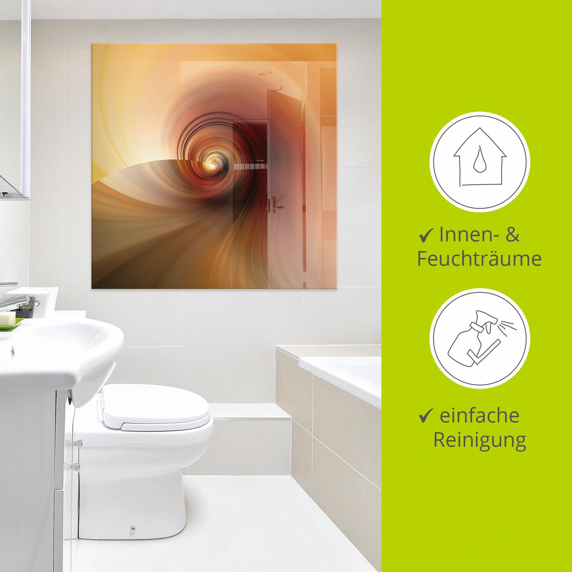 Artland Glasbild »Abstraktes in Creme«, Muster, (1 St.), in verschiedenen Größen