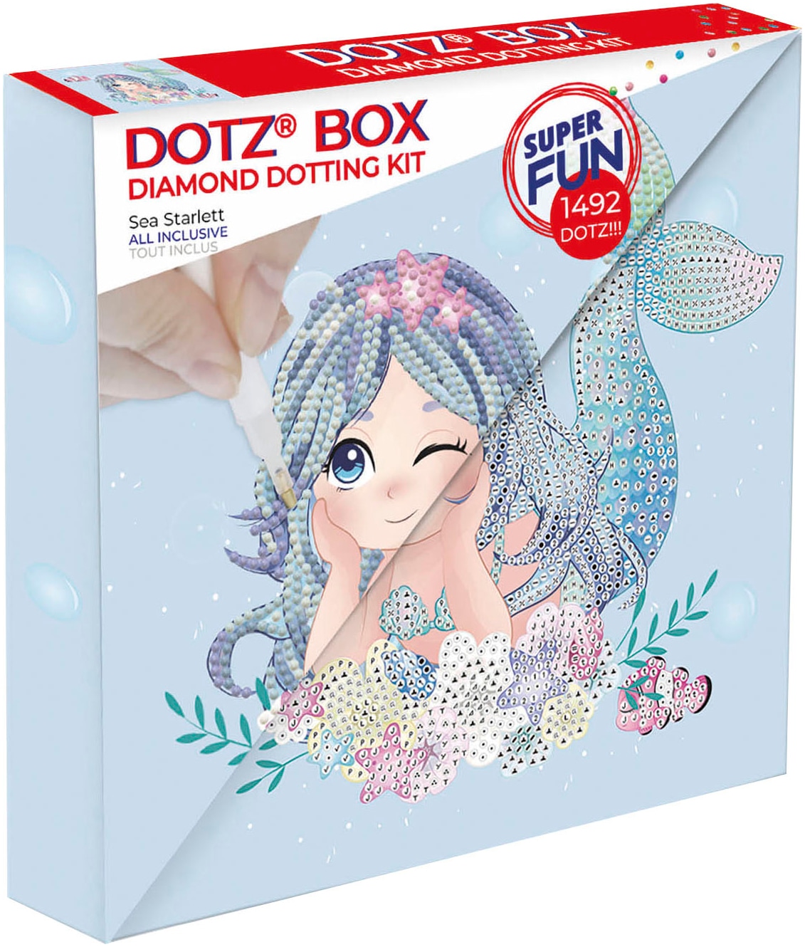 DIAMOND DOTZ Kinder Kreativset "Diamond Painting Meerjungfrau Sternchen", bunt, Kreativsets