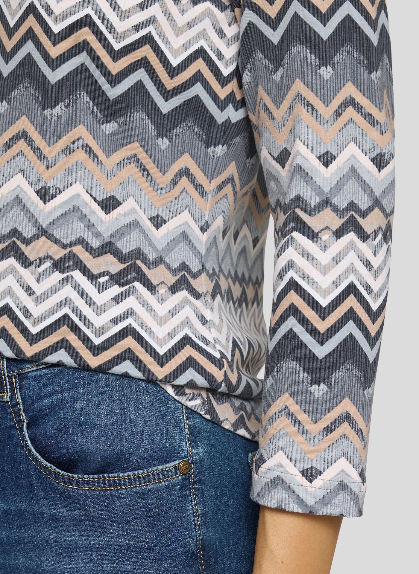 Rabe 3/4-Arm-Shirt mit grafischem Muster