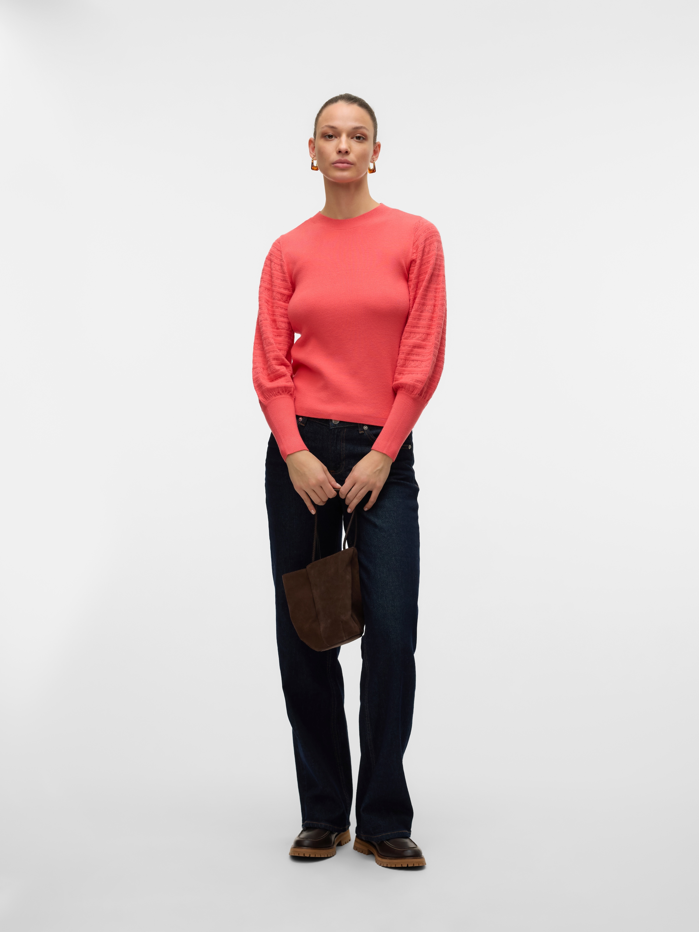 Vero Moda Strickpullover »VMHOLLYPOINTELLE LS O-NCK PULLOVE GA BOO«