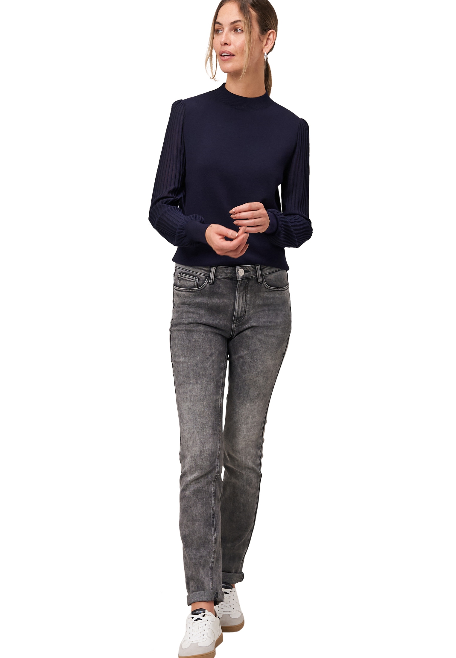 Zero Strickpullover »zero Damen Strickpullover mit transparenten Ärmeln«, (1 tlg.), weiteres Detail