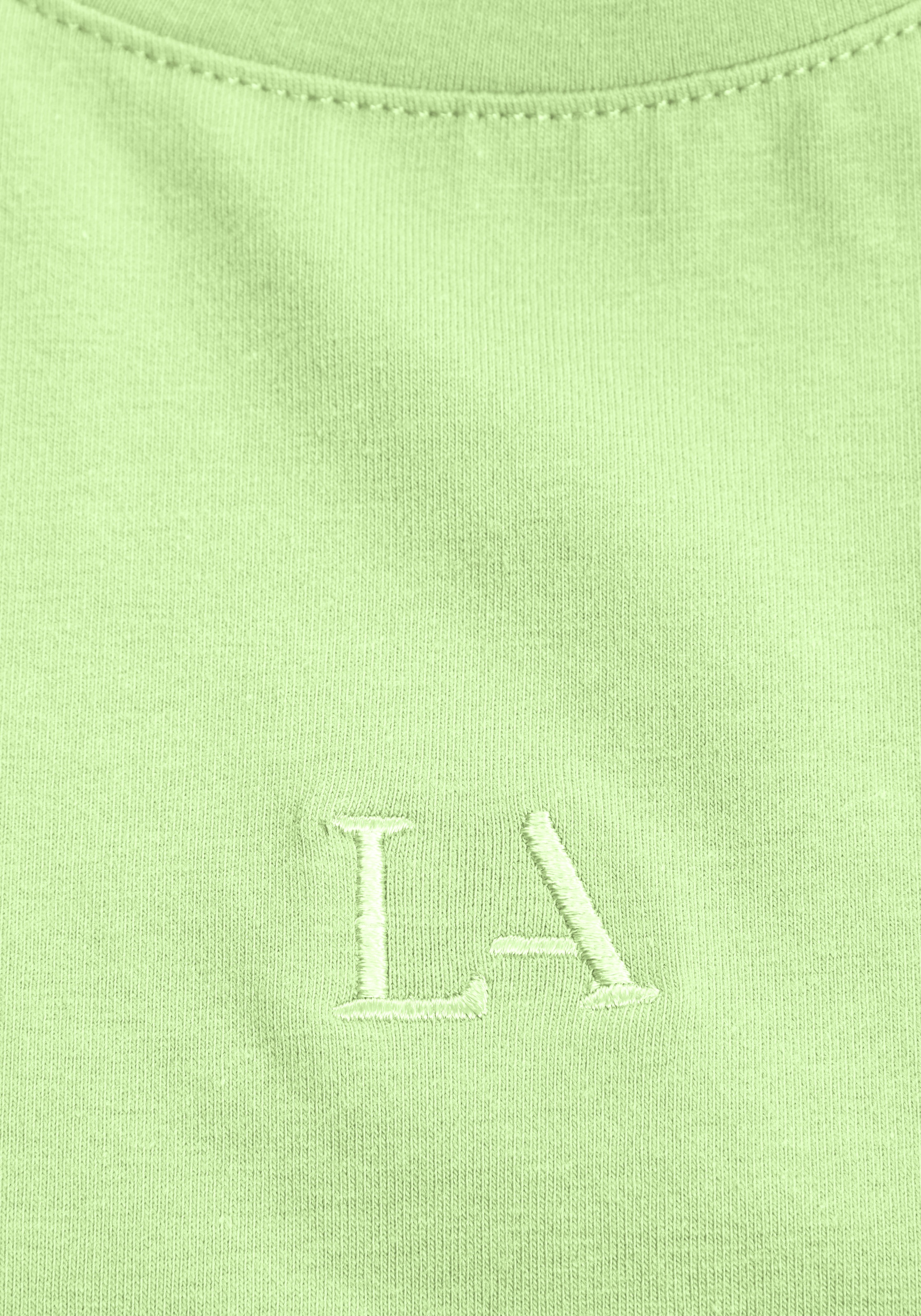 LASCANA Kurzarmshirt mit kastigem Schnitt und Lagen-Look