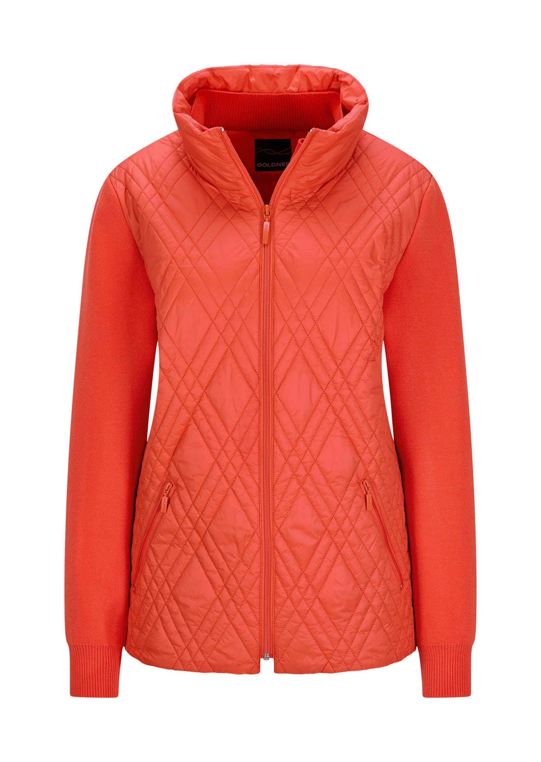 GOLDNER Damen Kurzjacke "Kurzgröße Übergangsjacke aus Strick und Stepp", orange, Gr. 23, Obermaterial: 100% Polyamid PA., Jacken