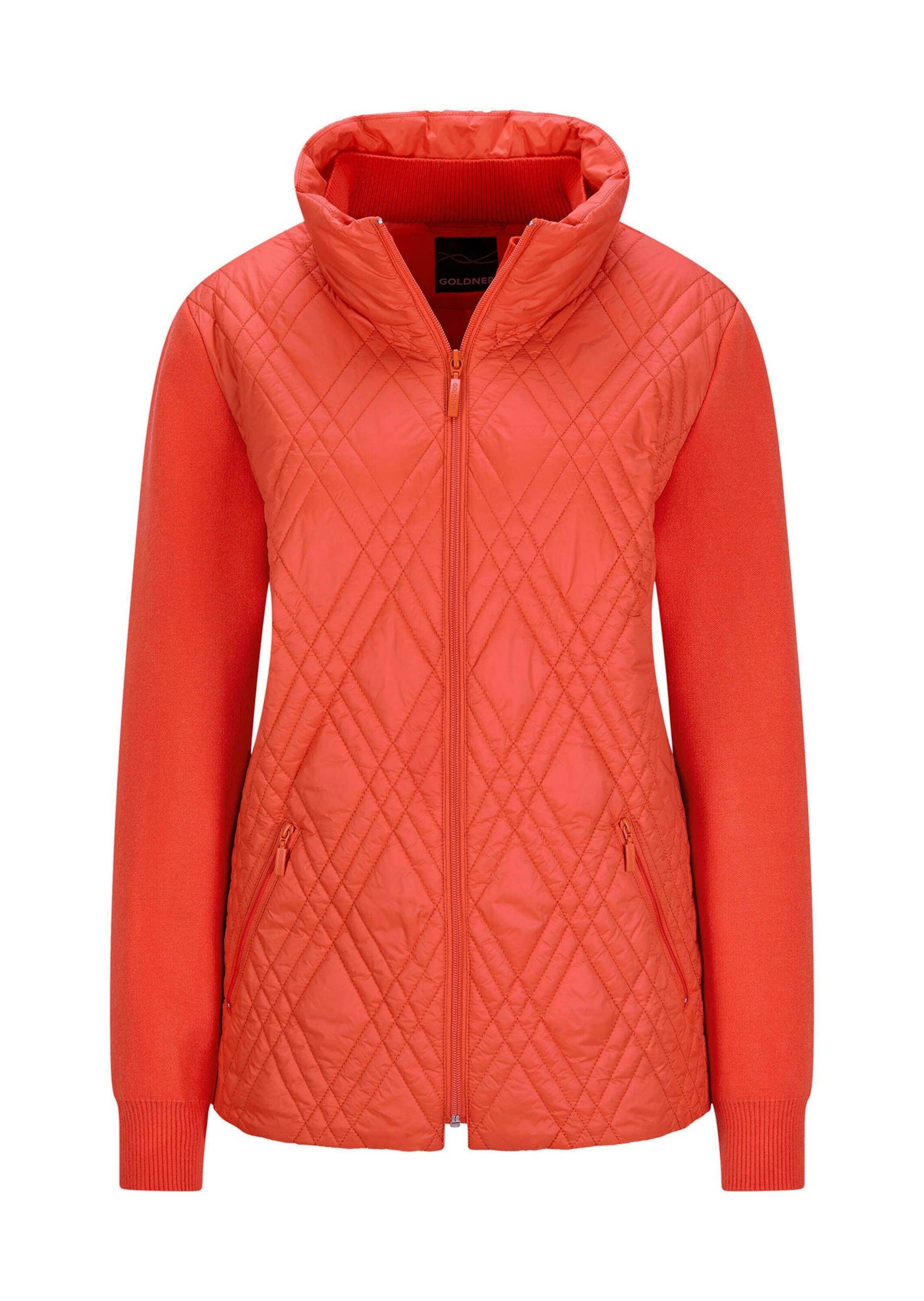 GOLDNER Damen Kurzjacke "Übergangsjacke aus Strick und Stepp", orange, Gr. 52, Obermaterial: 100% Polyamid PA., Jacken