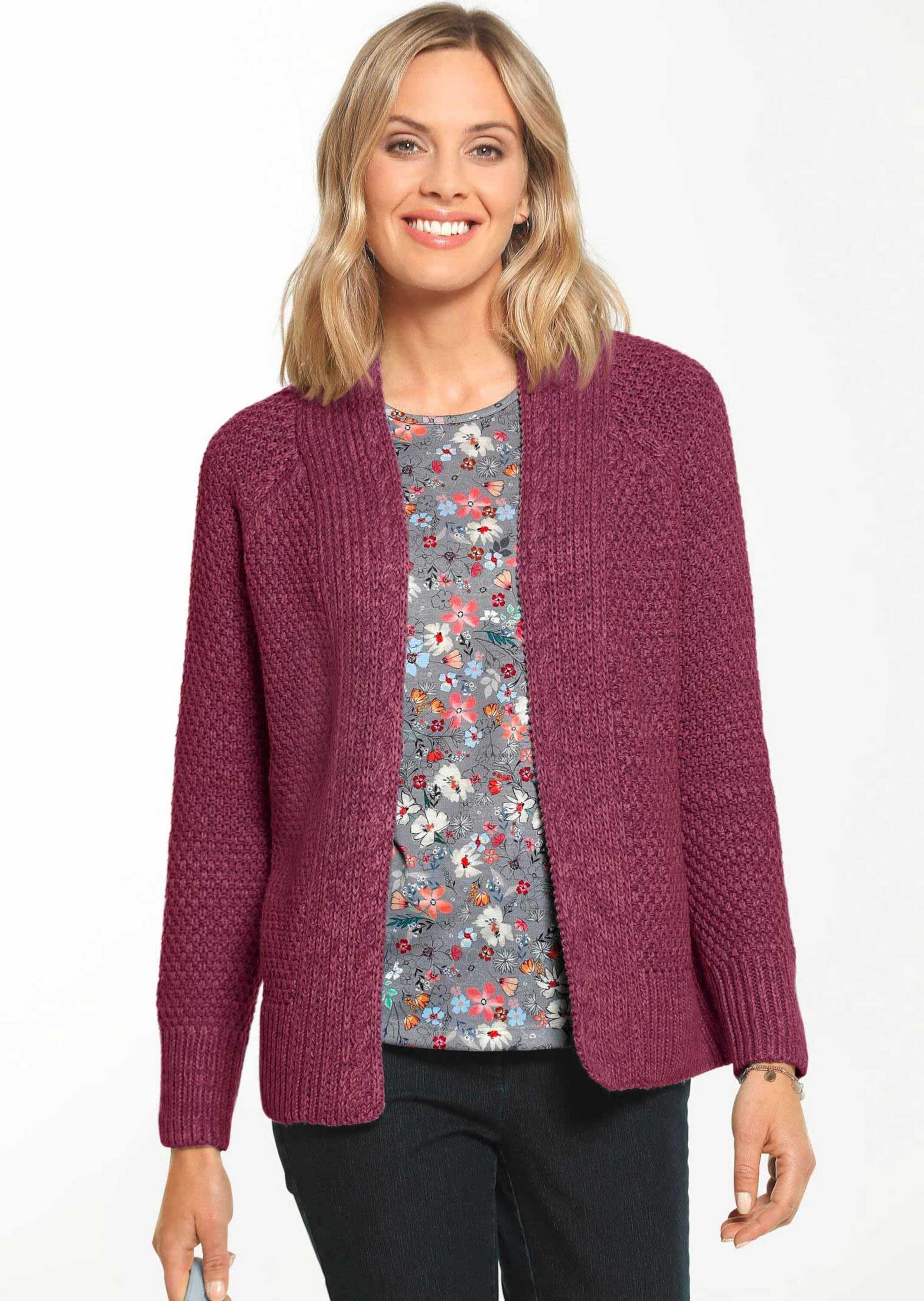 GOLDNER Strickjacke "Kurzgröße Zeitlose Strickjacke in Grobstrick" Ohne günstig online kaufen